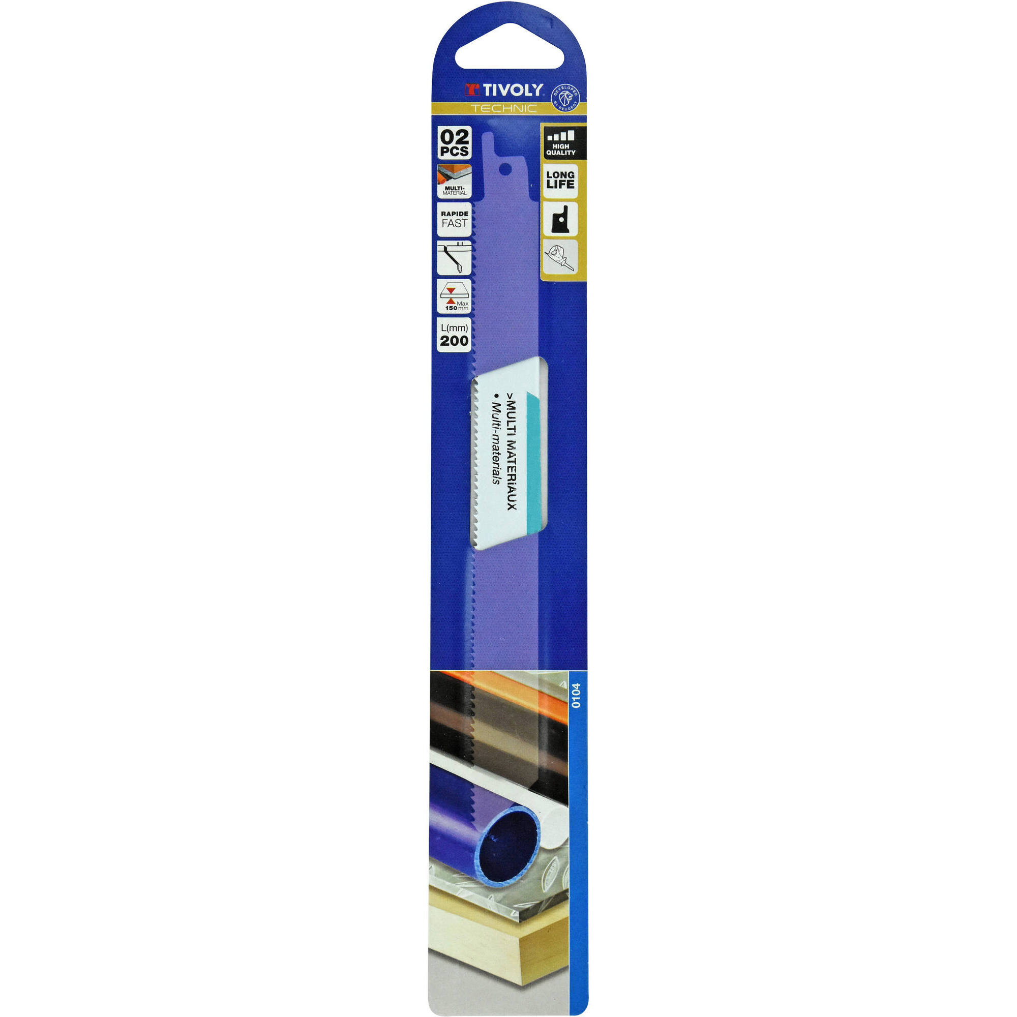 Hoja de sierra de sable -Múltiples materiales -Enganche universal (Funda cartón) / L: 200 / H: 180 / Corte recto