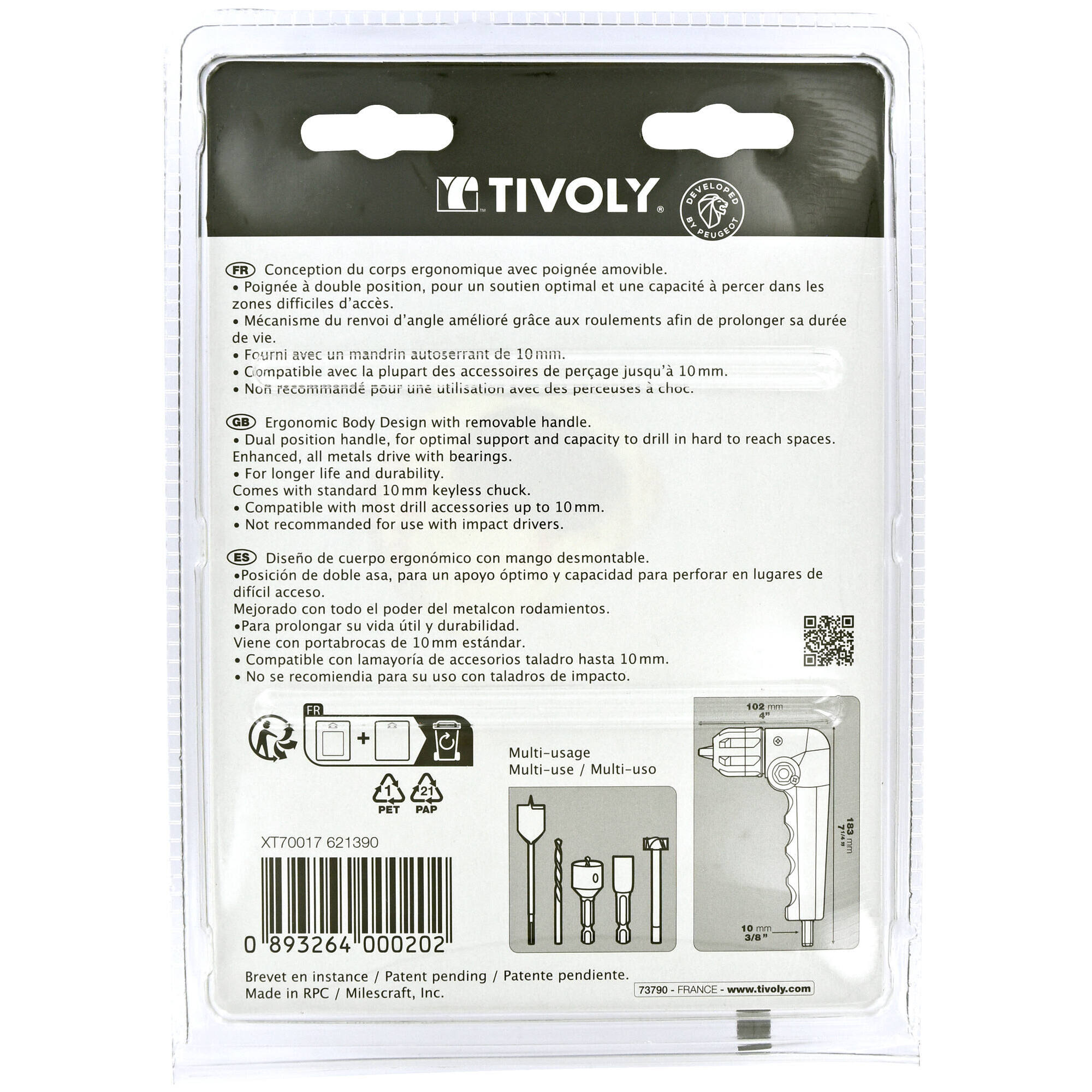 Porta-puntas angular universal 90° Ø 0,8 a 10 mm