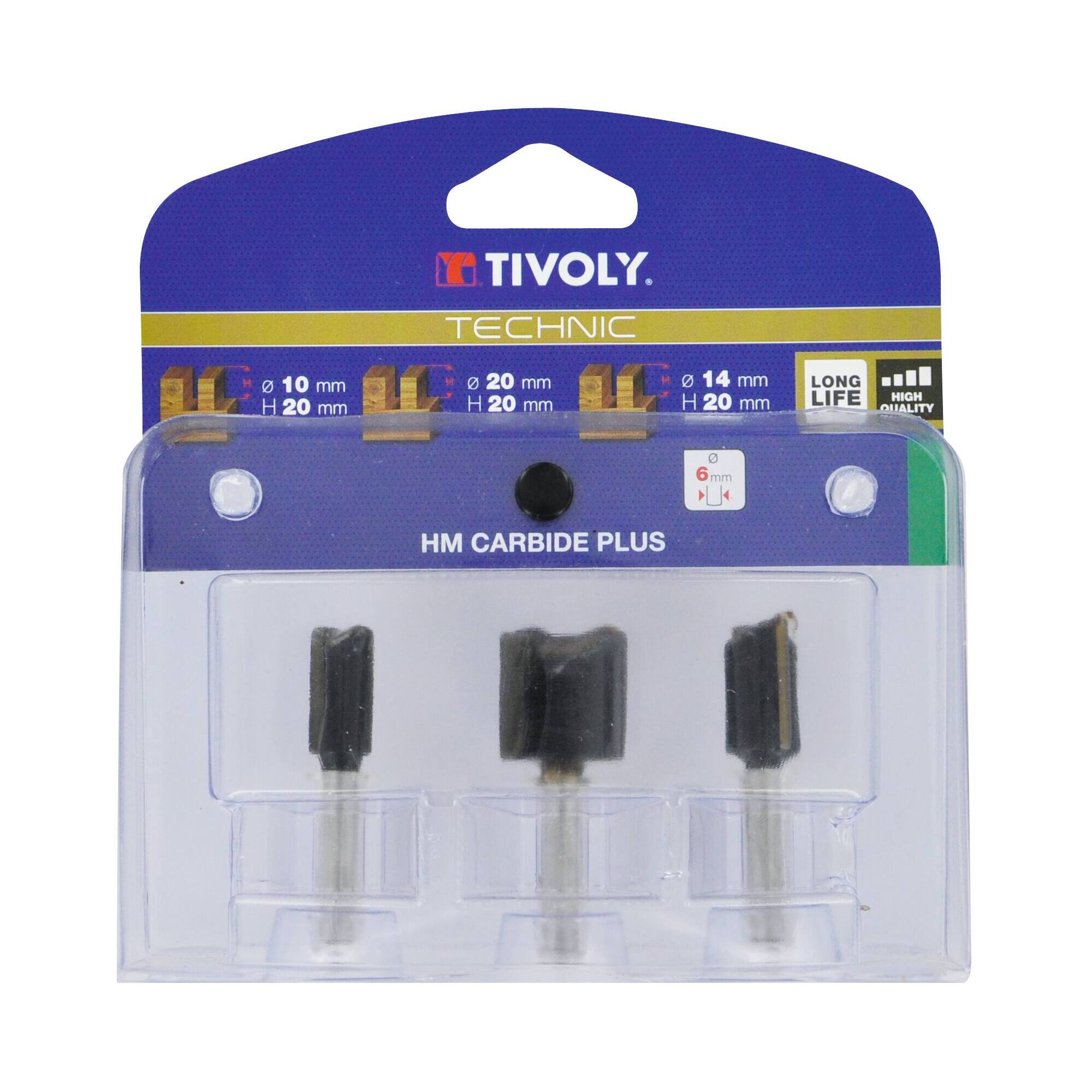 3 fresas para ranurar Ø 10- 14- 20 mm