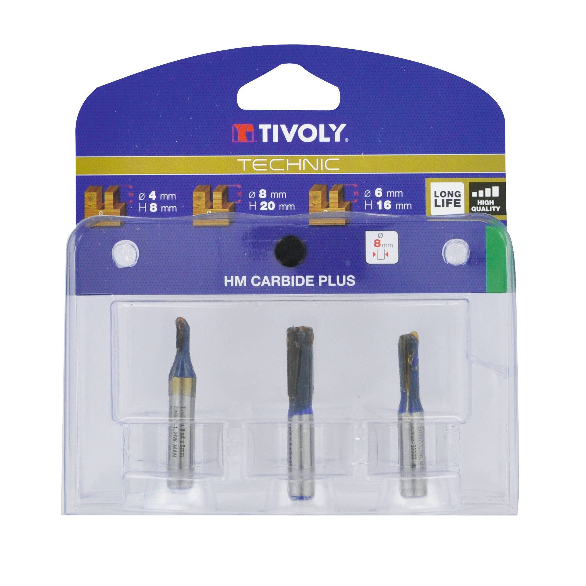 3 fresas para ranurar Ø 4- 6- 8 mm