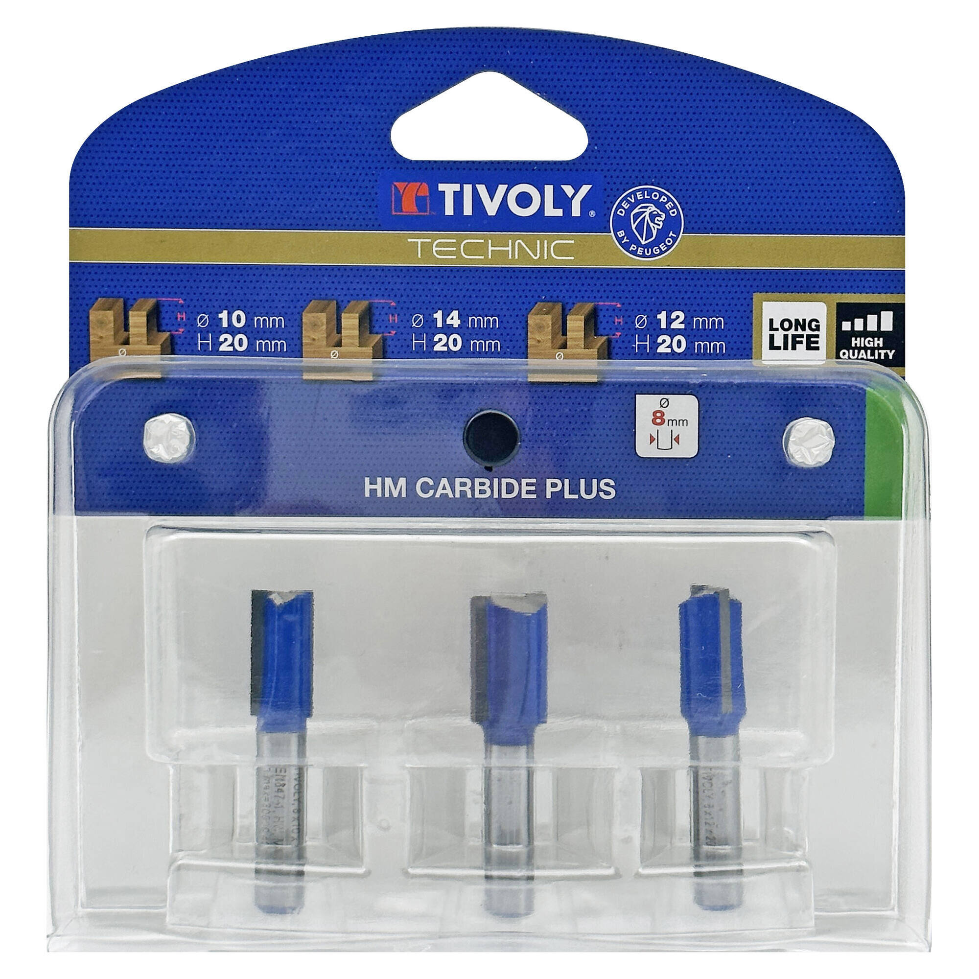 3 fresas para ranurar Ø 10- 12- 14 mm