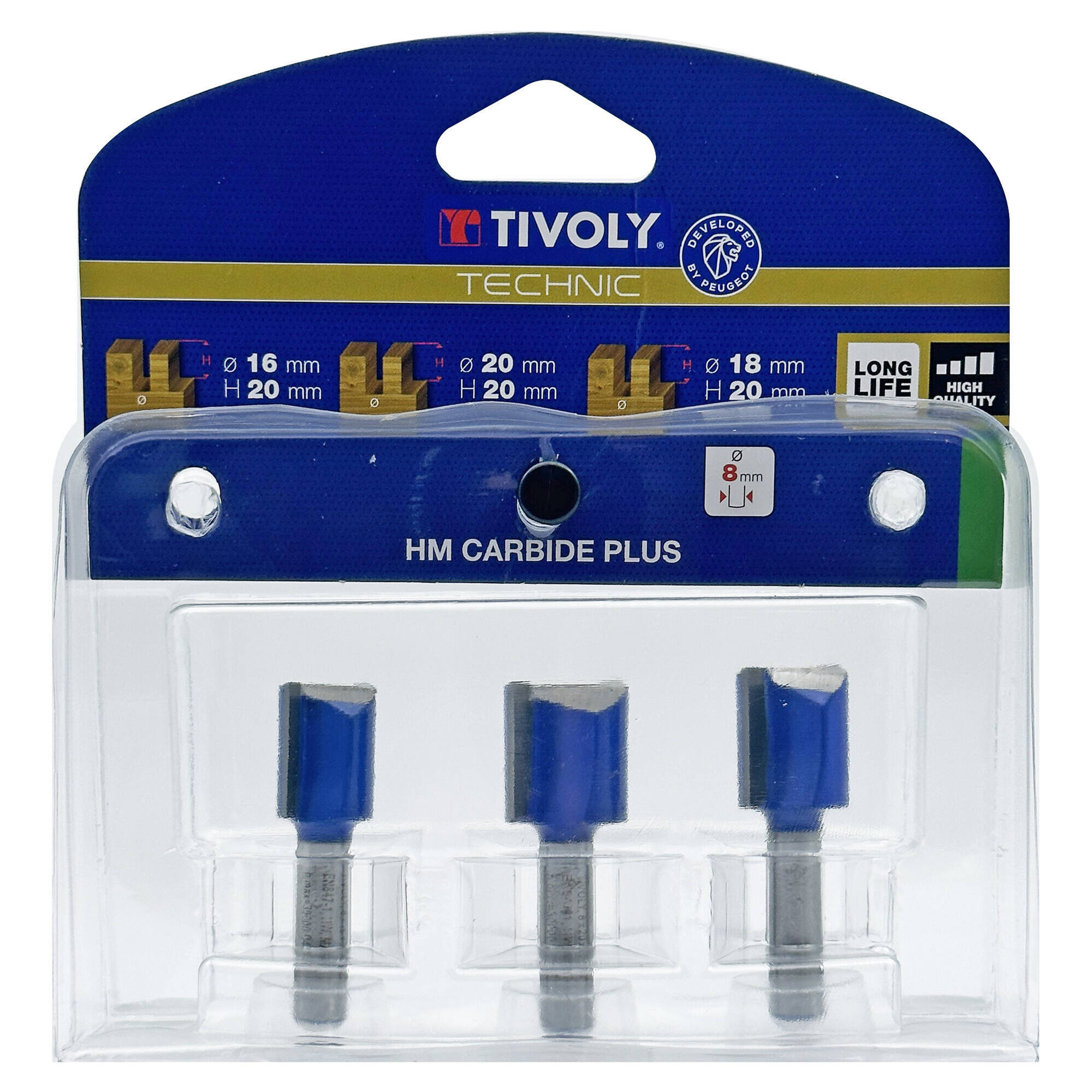 3 fresas para ranurar Ø 16- 18- 20 mm