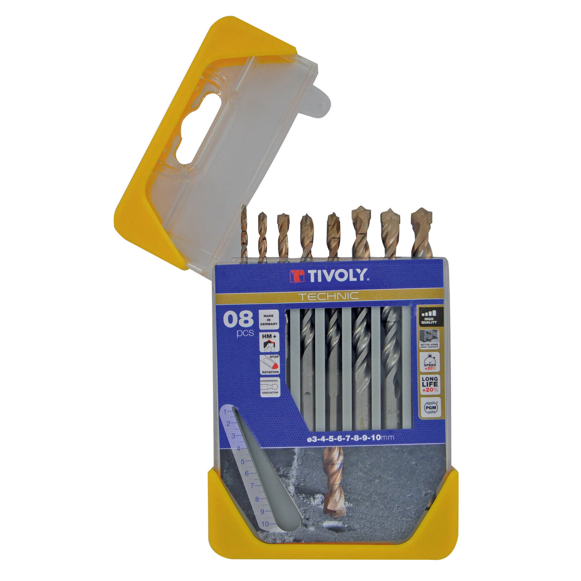 10960570001 - 8 brocas para hormigón graduadas SLR Ø 3 a 10 mm