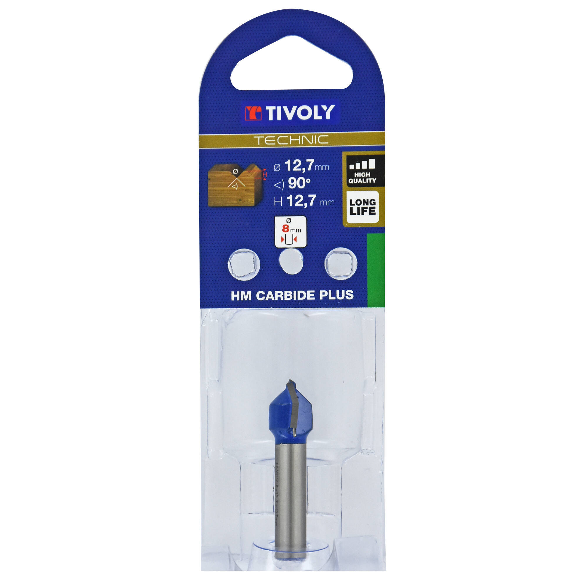 Fresa para ranurar en V (Estuche blíster) / 12.7