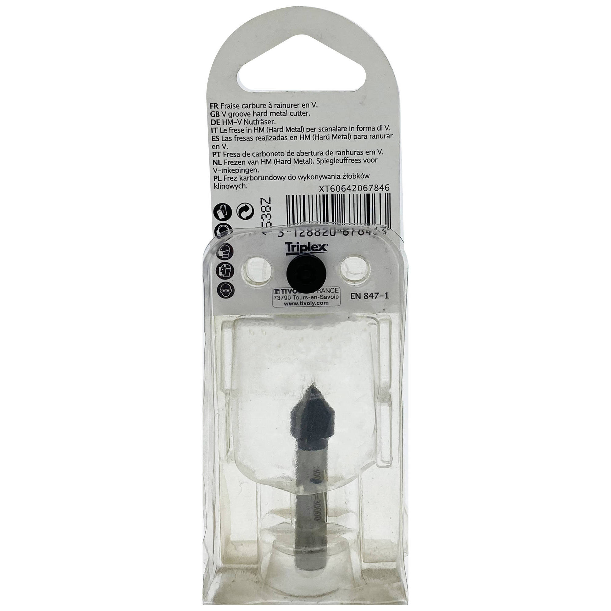 Fresa para ranurar en V (Estuche blíster) / 12.7