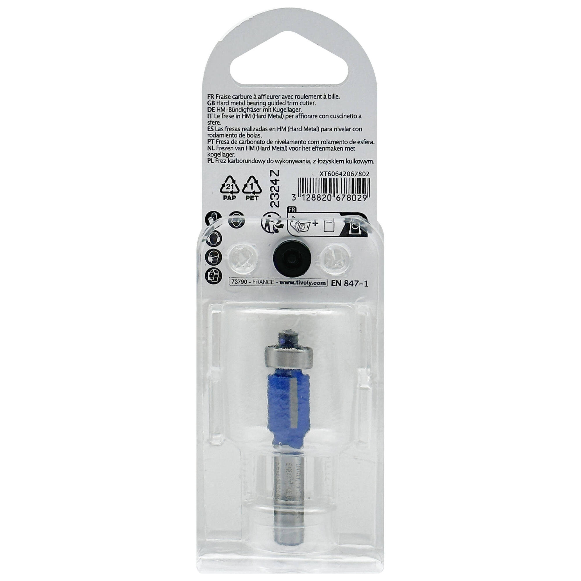 Fresa para enrasar + guía (Estuche blíster) / 12.7