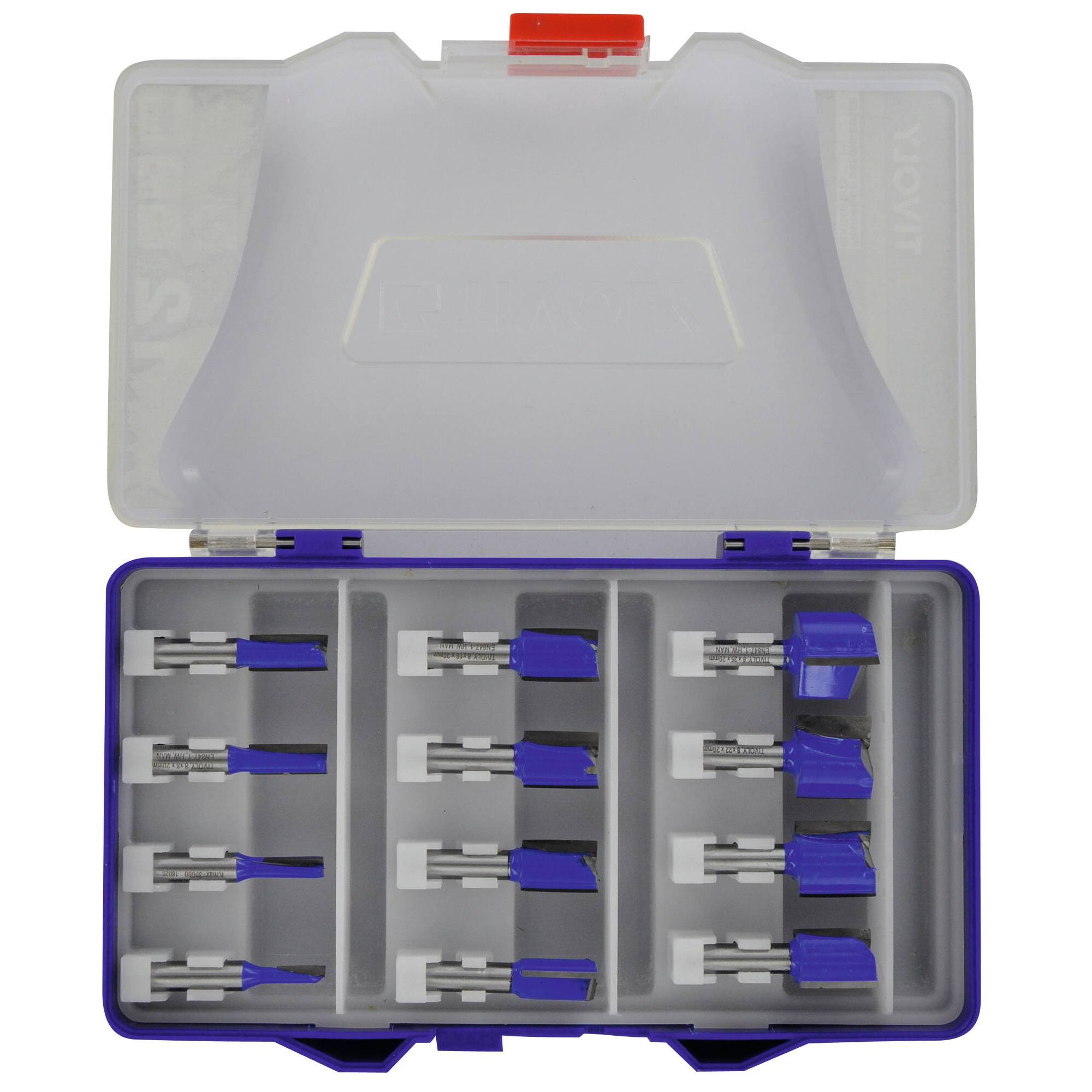 12 fresas de rebajadora para ranurar - mango 8 mm