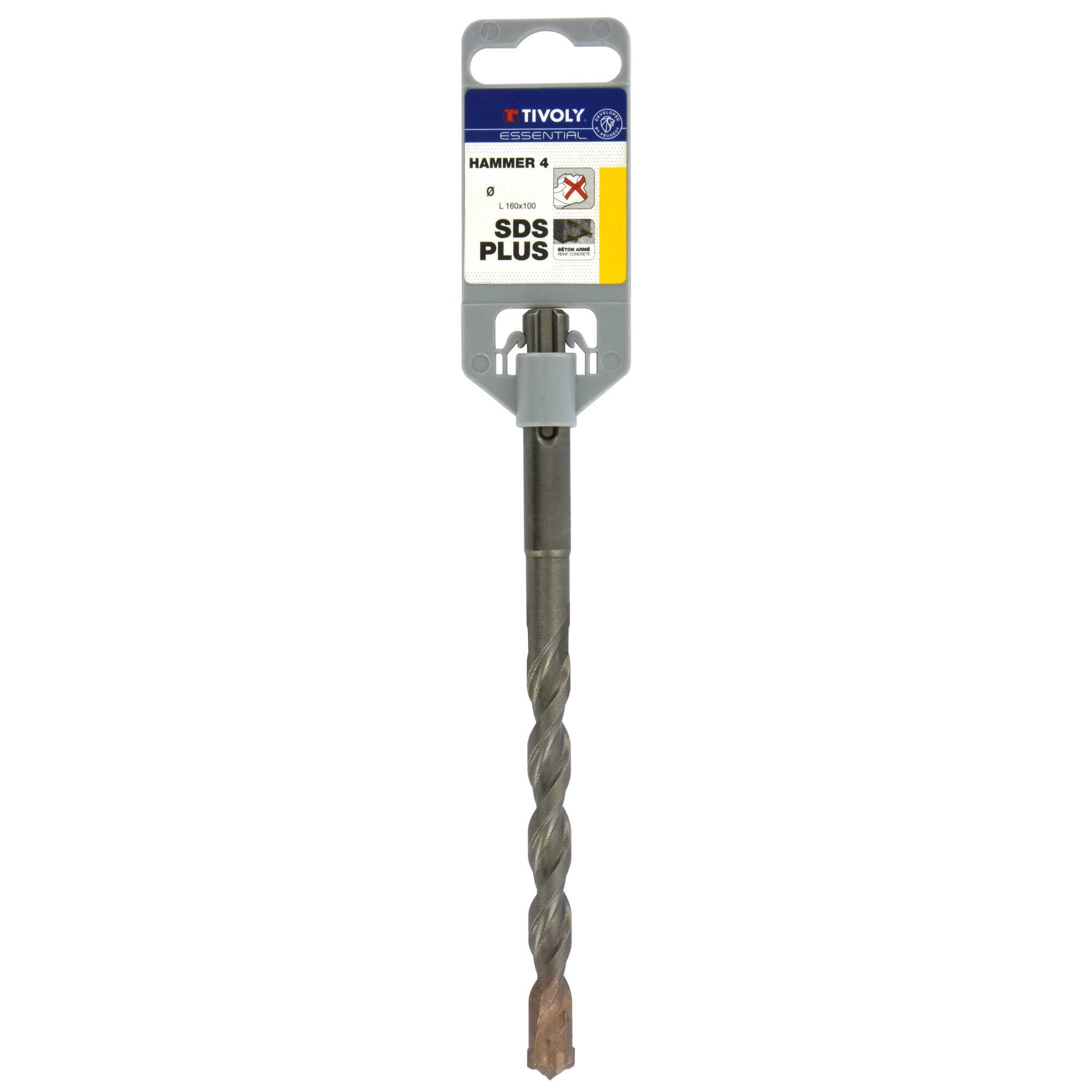 Ø: 5 / Broca para hormigón 4 cortes HAMMER4 -SDS+ -L. 160 mm (Gancho SDS colgante) / L: 160