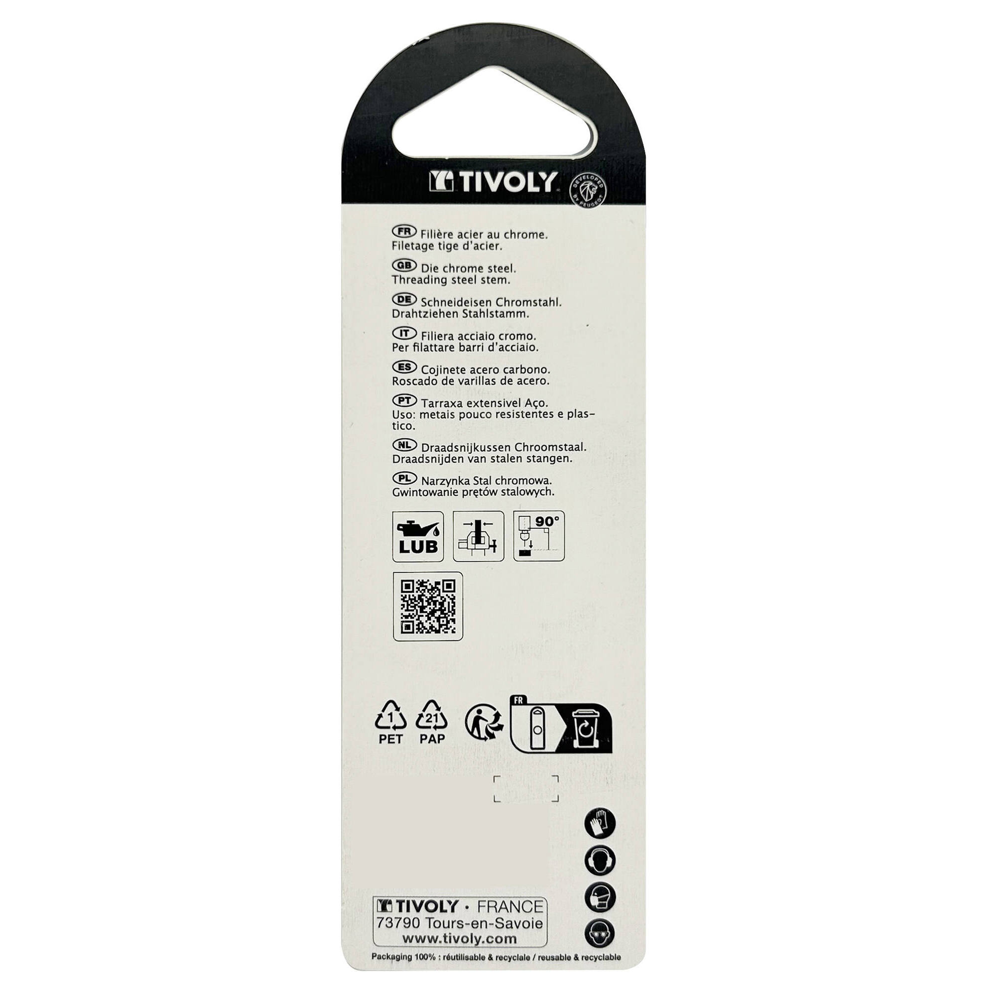 Cojinetes de roscar acero cromado (rosca 25,4) Métrica (Blíster) / Ø: M6 / P:100 / Cage: 25.4