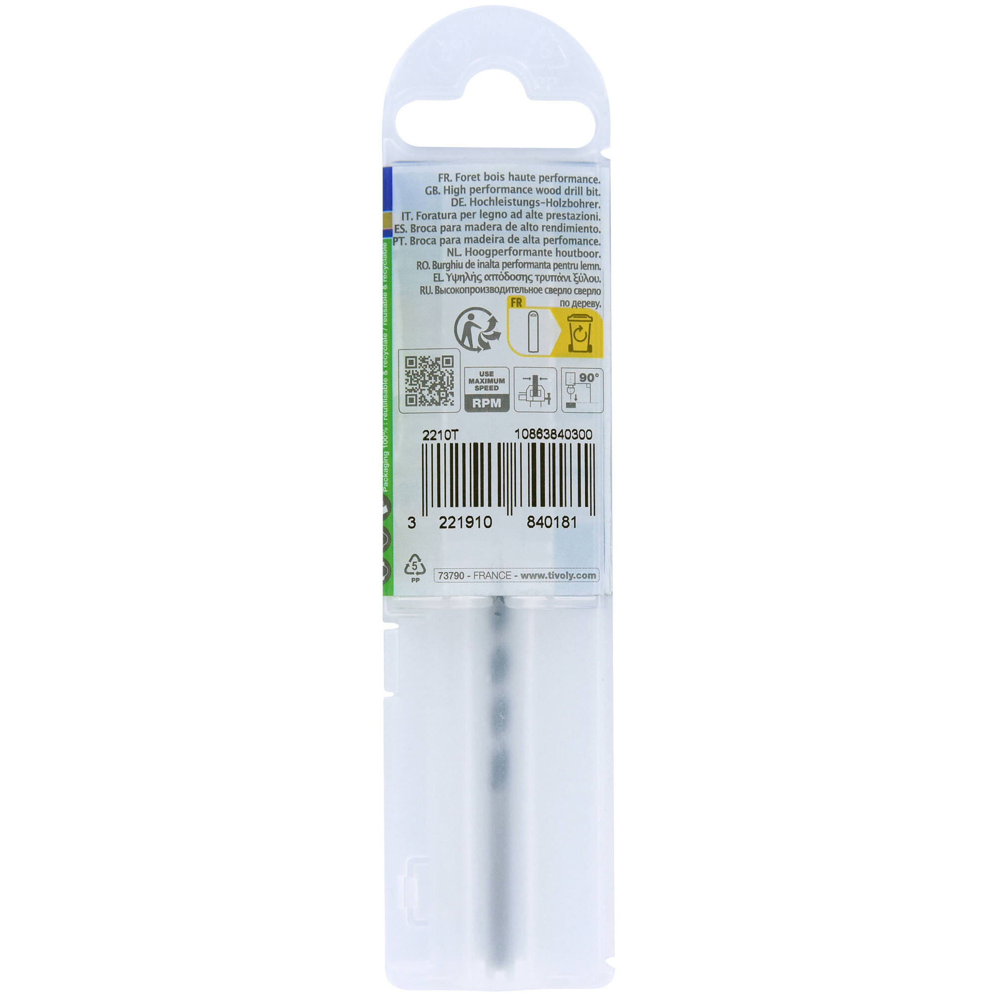 Ø: 3 / Broca para madera de 3 puntas -Mango cilíndrico -Graduada SLR (Funda plástico) / L: 61