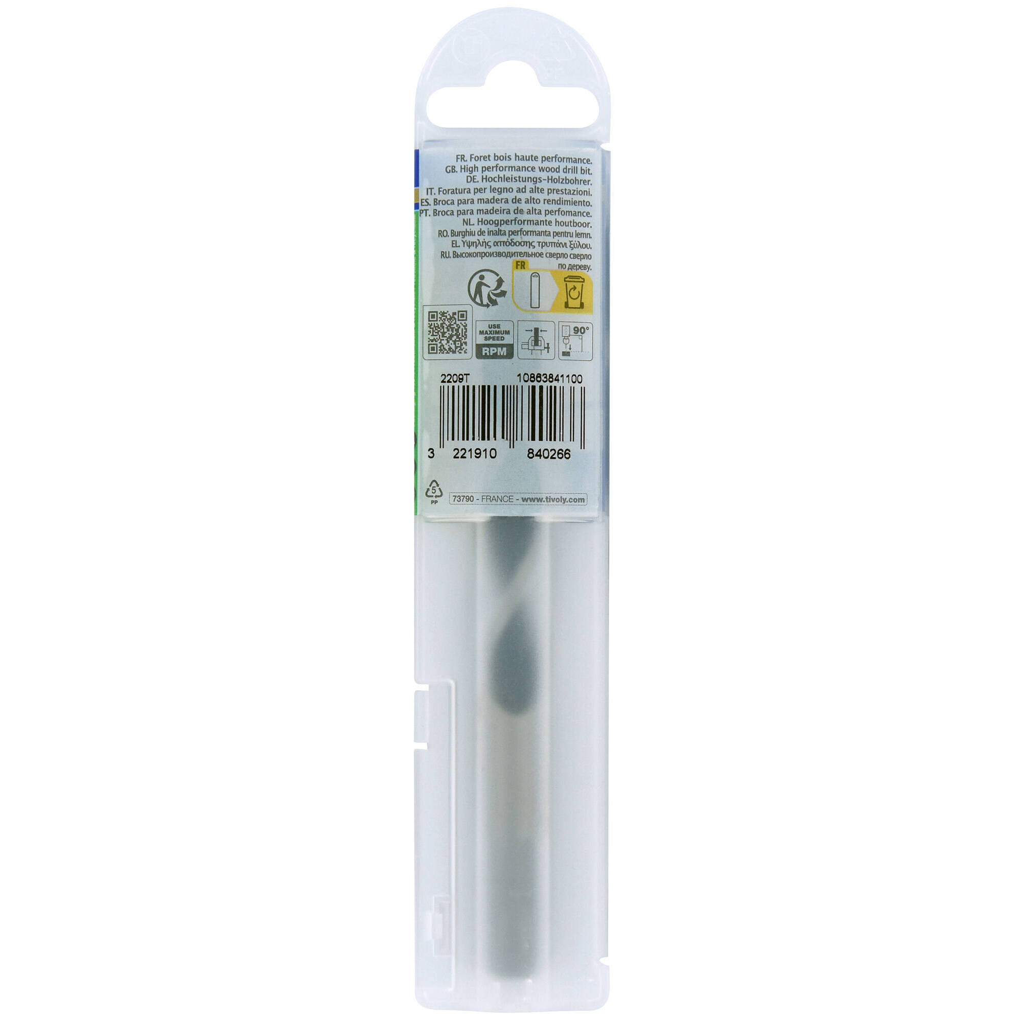 Ø: 11 / Broca para madera de 3 puntas -Mango cilíndrico -Graduada SLR (Funda plástico) / L: 142