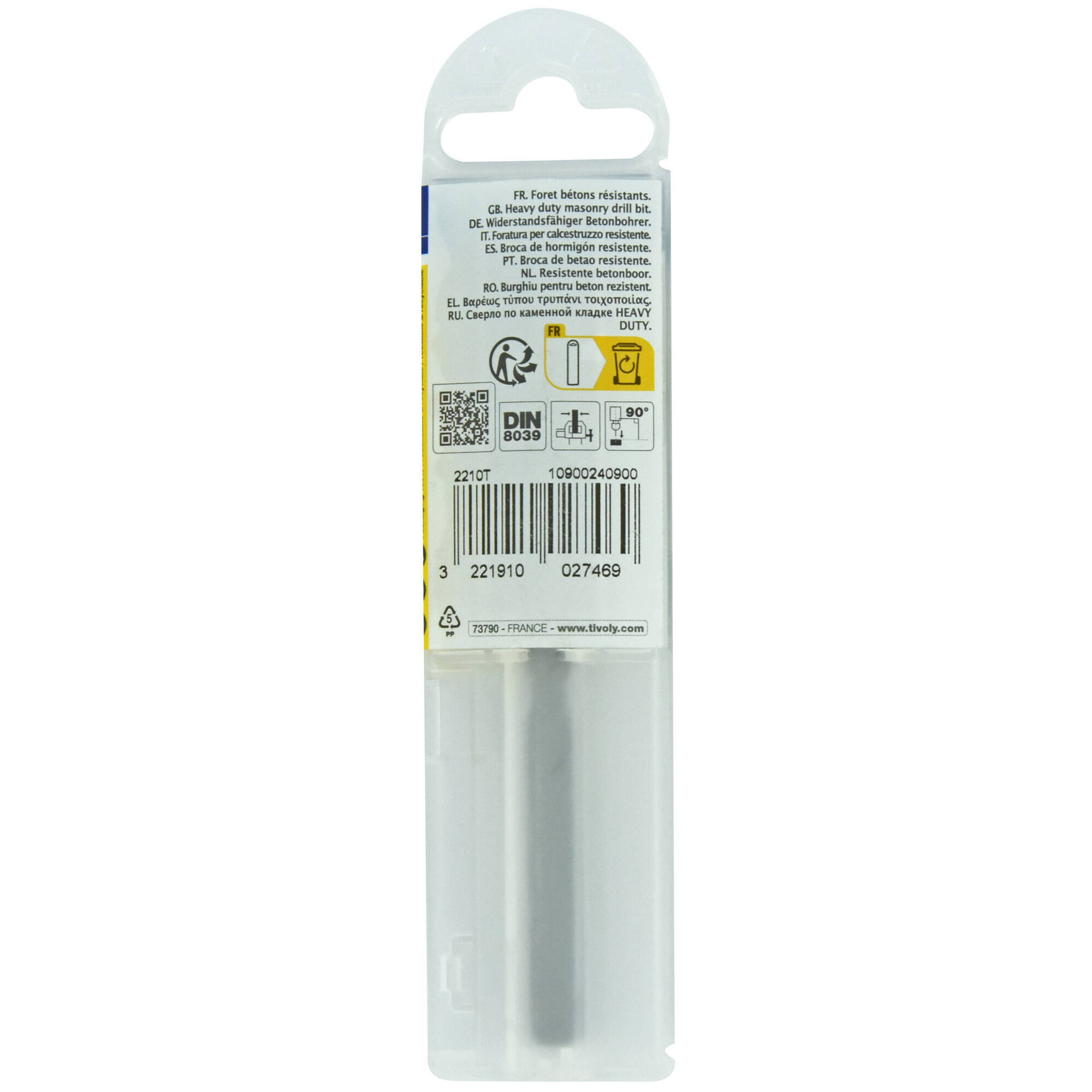 Ø: 9 / Broca para hormigón -Mango cilíndrico (Funda plástico) / L: 120