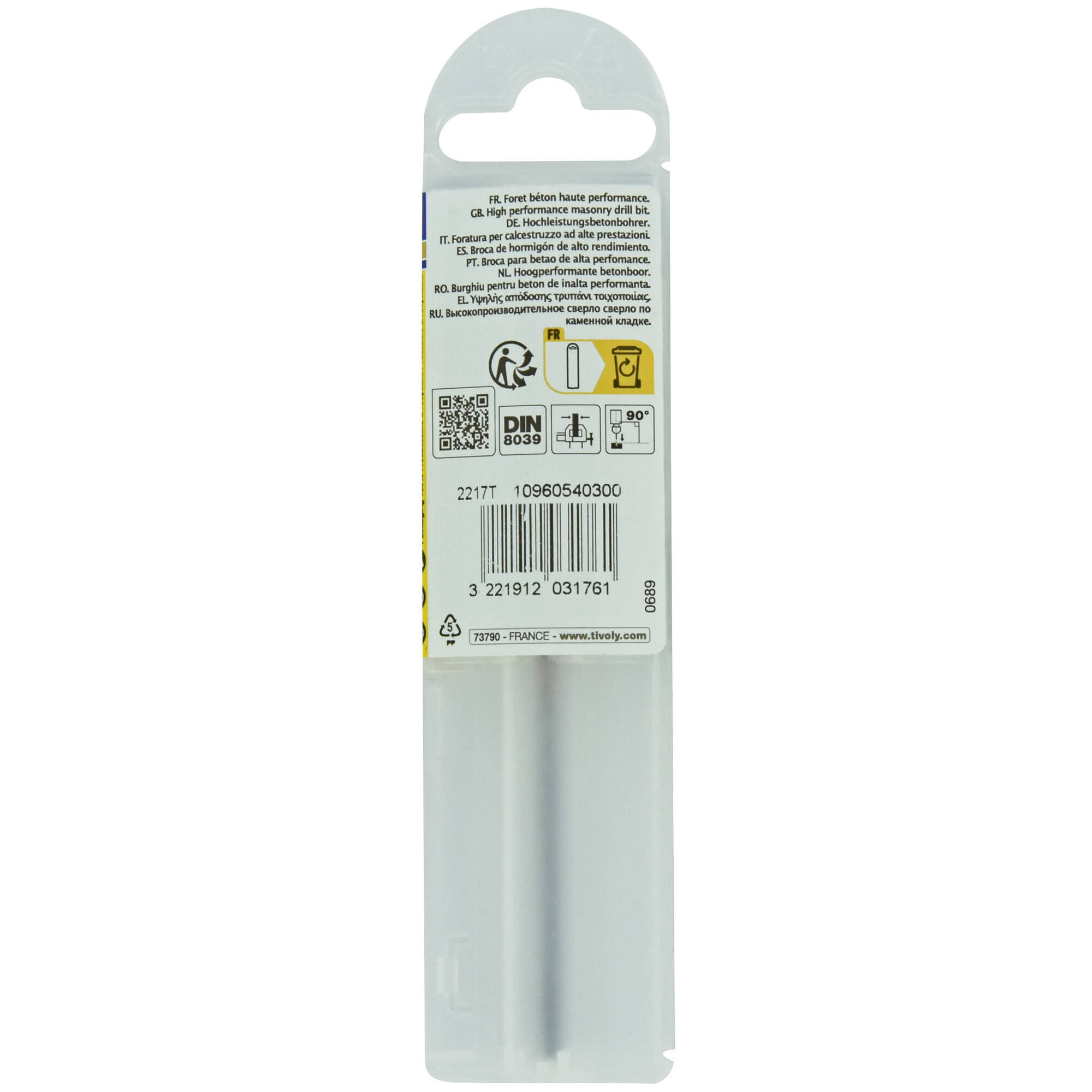 Ø: 3 / Broca para hormigón -Placa de Metal Duro con punta de centrado -Mango cilíndrico de 3 caras planas -Graduada SLR (Funda plástico) / L: 60