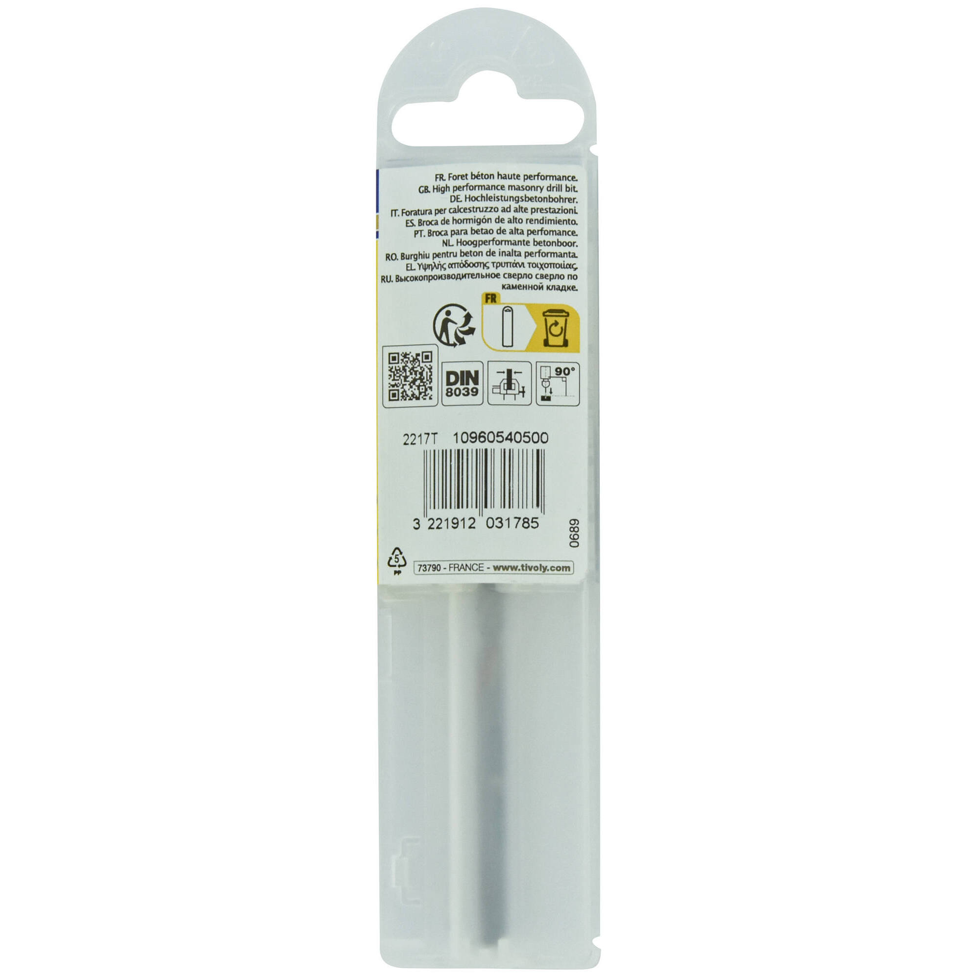 Ø: 5 / Broca para hormigón -Placa de Metal Duro con punta de centrado -Mango cilíndrico de 3 caras planas -Graduada SLR (Funda plástico) / L: 85