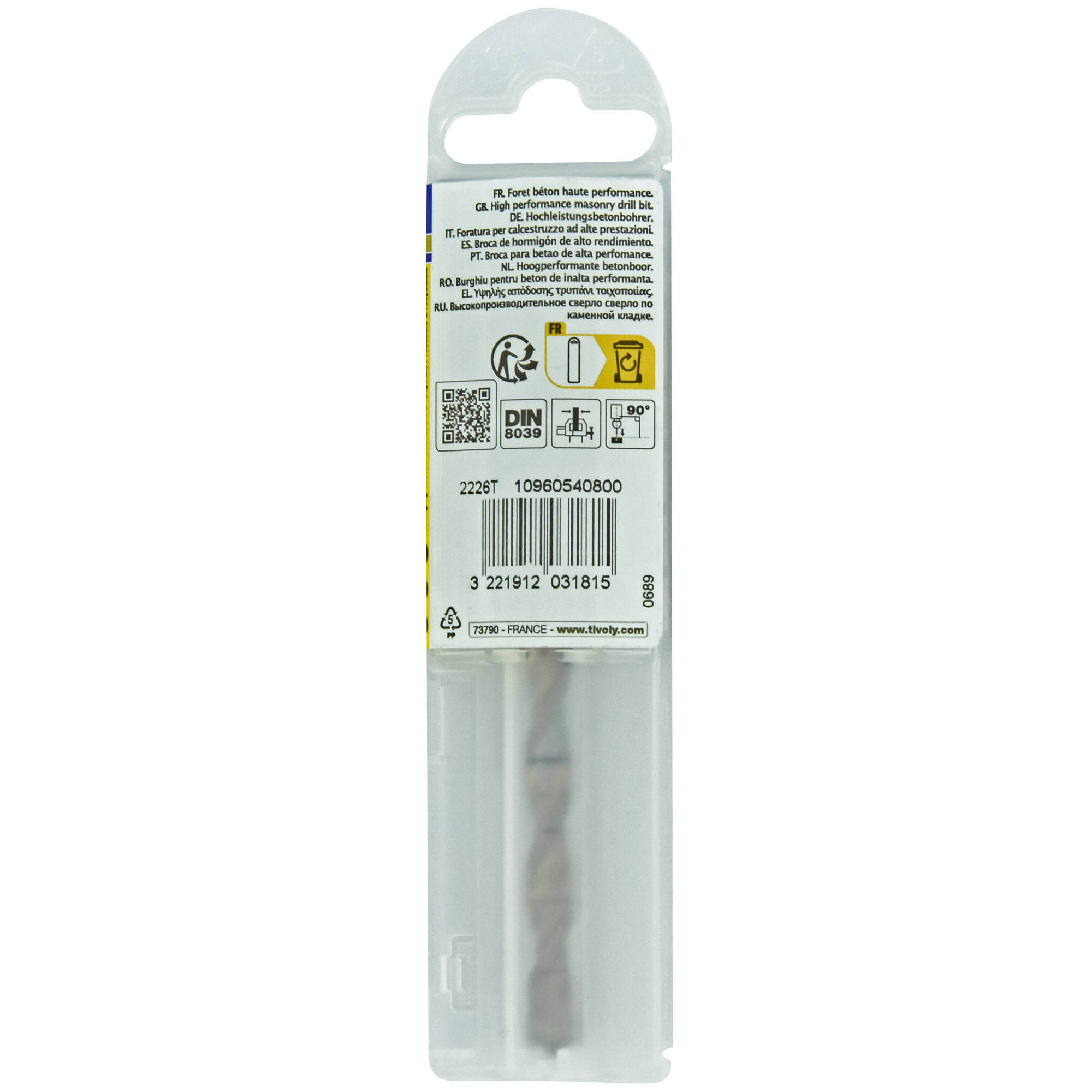 Ø: 8 / Broca para hormigón -Placa de Metal Duro con punta de centrado -Mango cilíndrico de 3 caras planas -Graduada SLR (Funda plástico) / L: 120