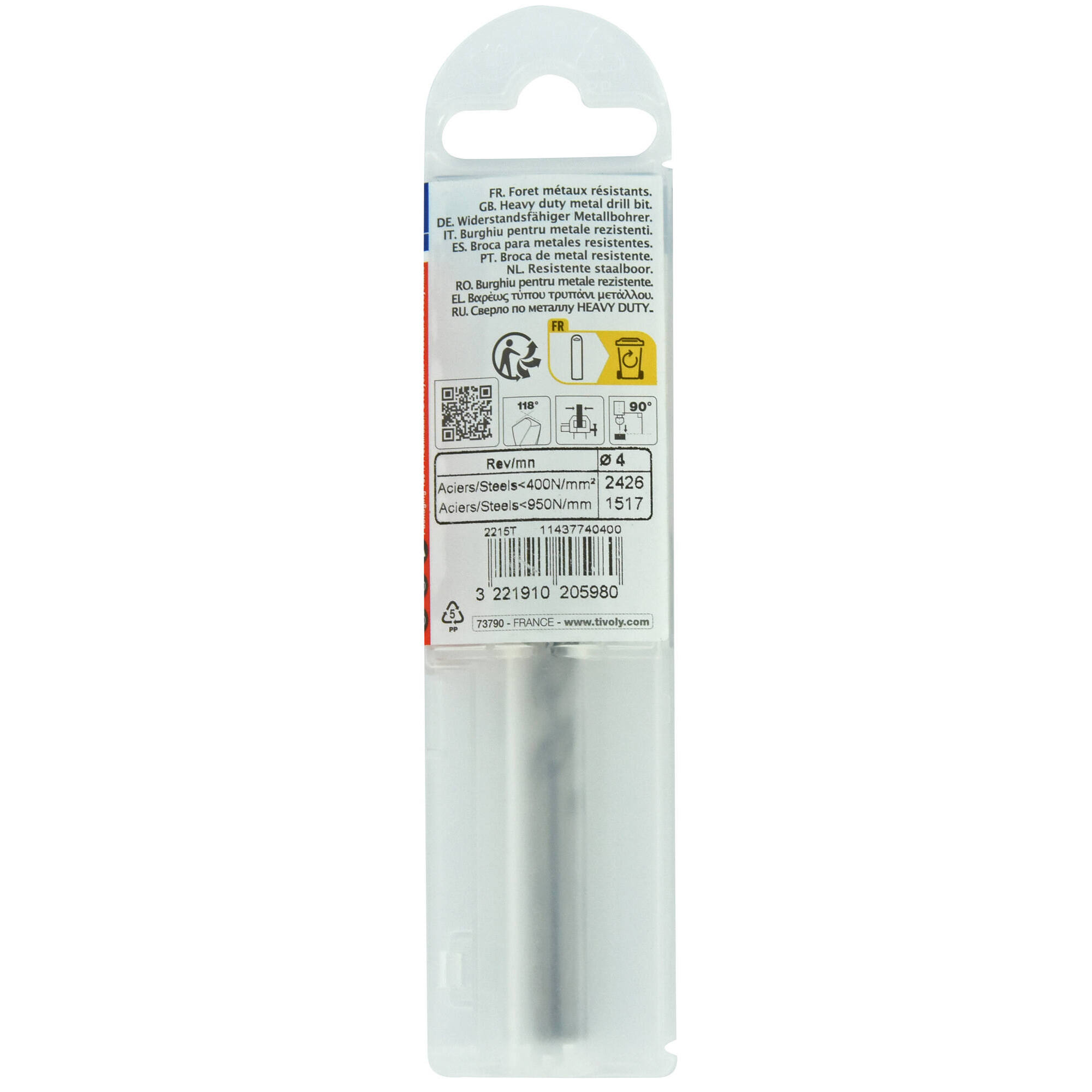 Ø: 4 / L: 75 / Broca para metal HSS -Afilado SPLIT POINT (Funda plástico)