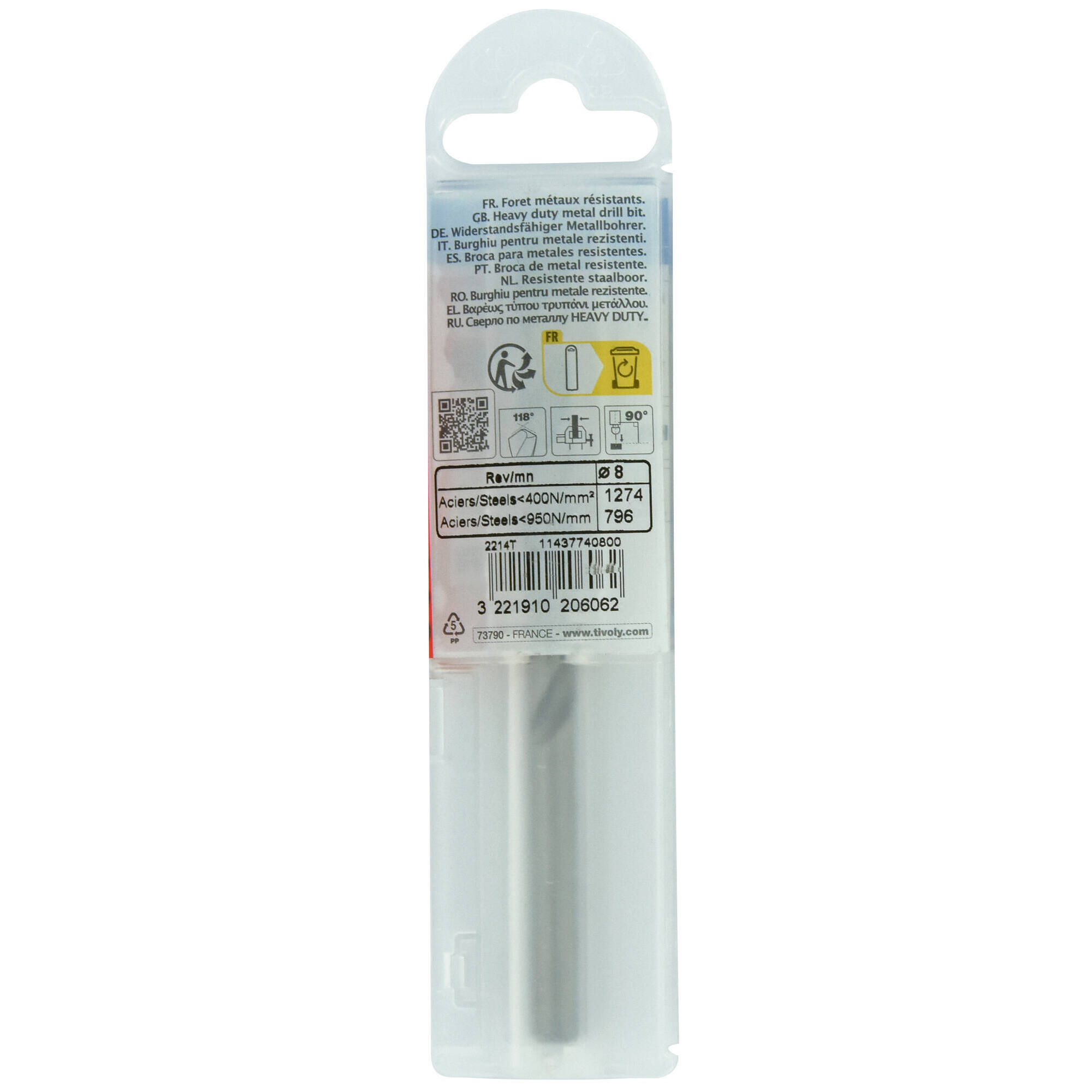 Ø: 8 / L: 117 / Broca para metal HSS -Afilado SPLIT POINT (Funda plástico)