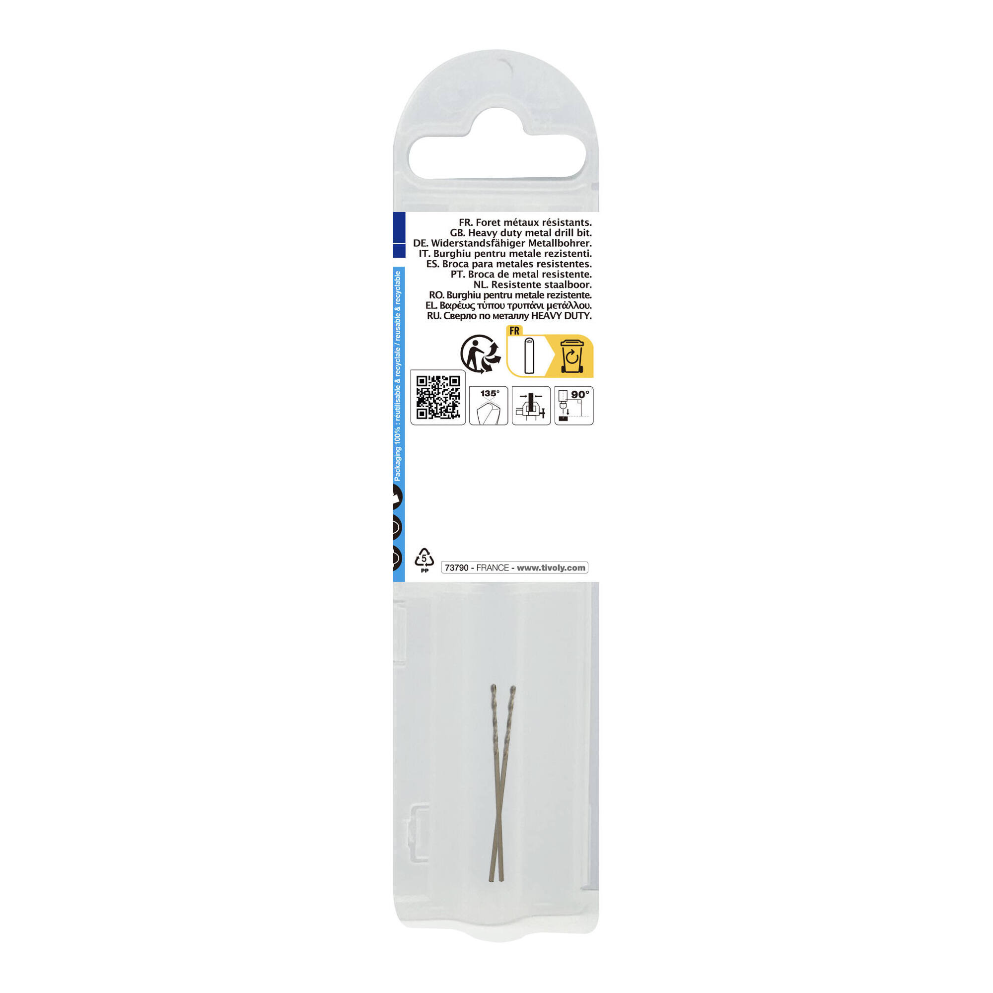 Ø: 1 / L: 34 / Broca para metal HSS-E5 (cobalto 5 %) -Afilado SPLIT POINT -Graduada SLR (Funda plástico)