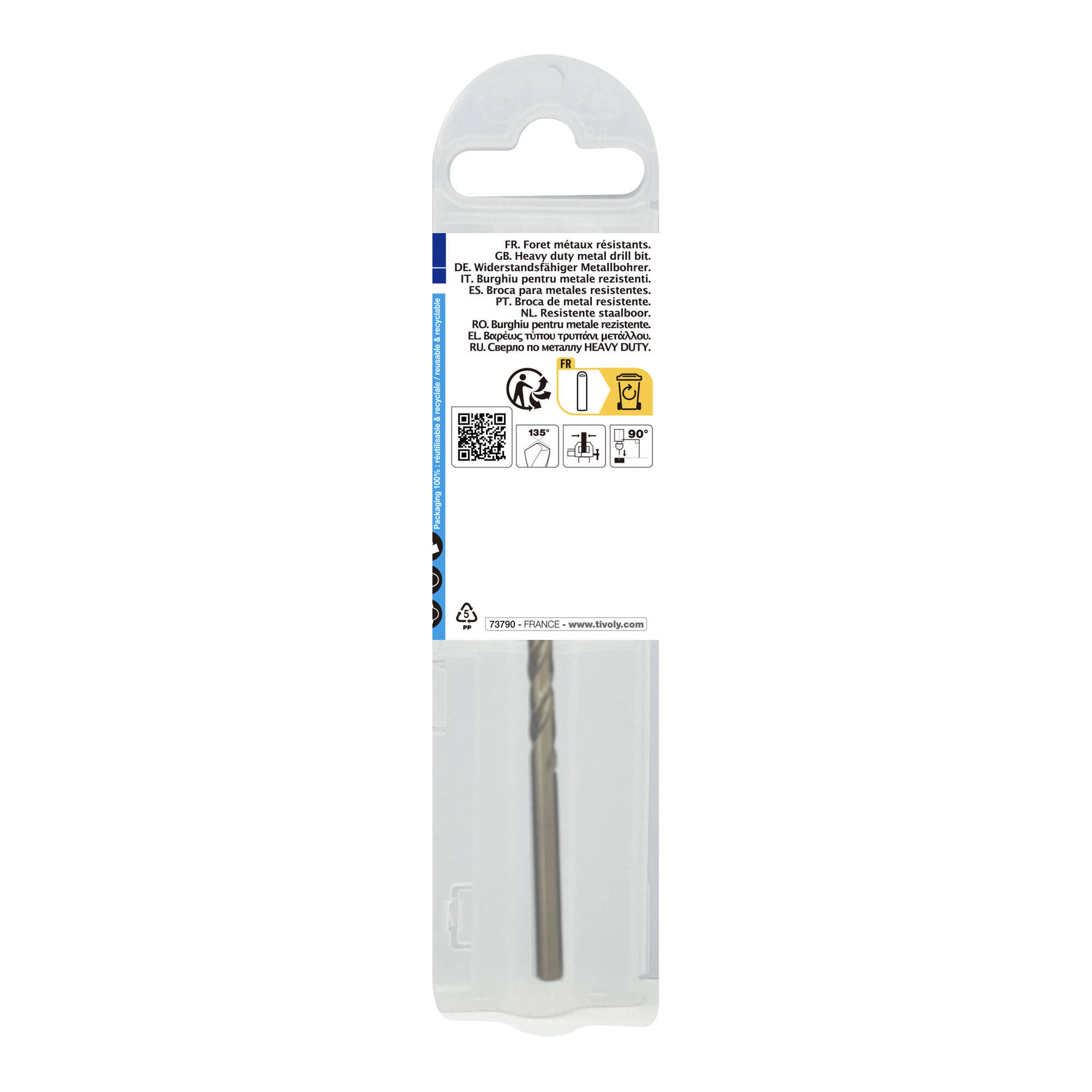 Ø: 5.2 / L: 86 / Broca para metal HSS-E5 (cobalto 5 %) -Afilado SPLIT POINT -Graduada SLR (Funda plástico)