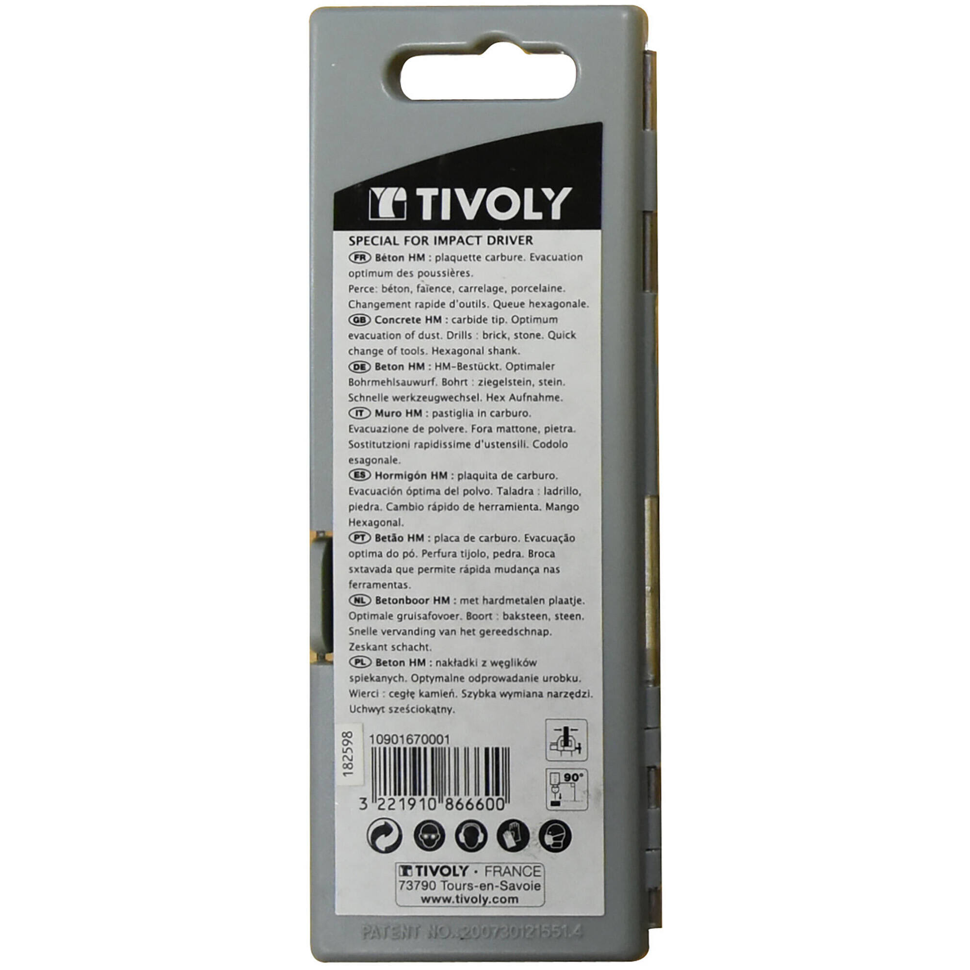 5 brocas para hormigón mango hexagonal Ø 3 a 8 mm