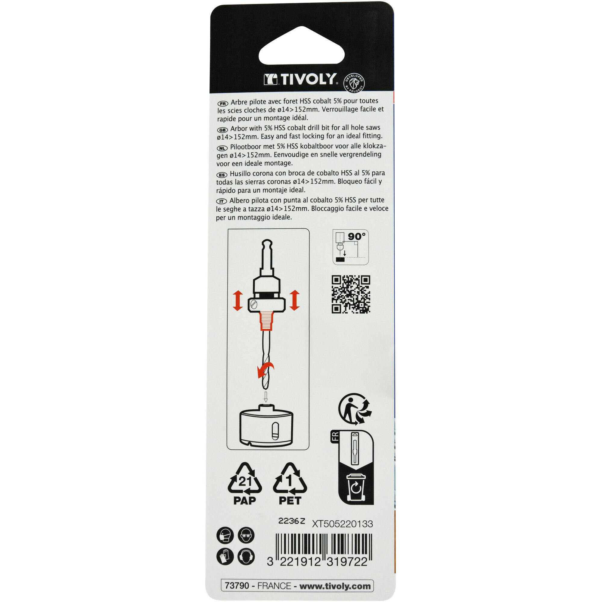 Husillo guía "Quick Click"con broca Cobalto 5%