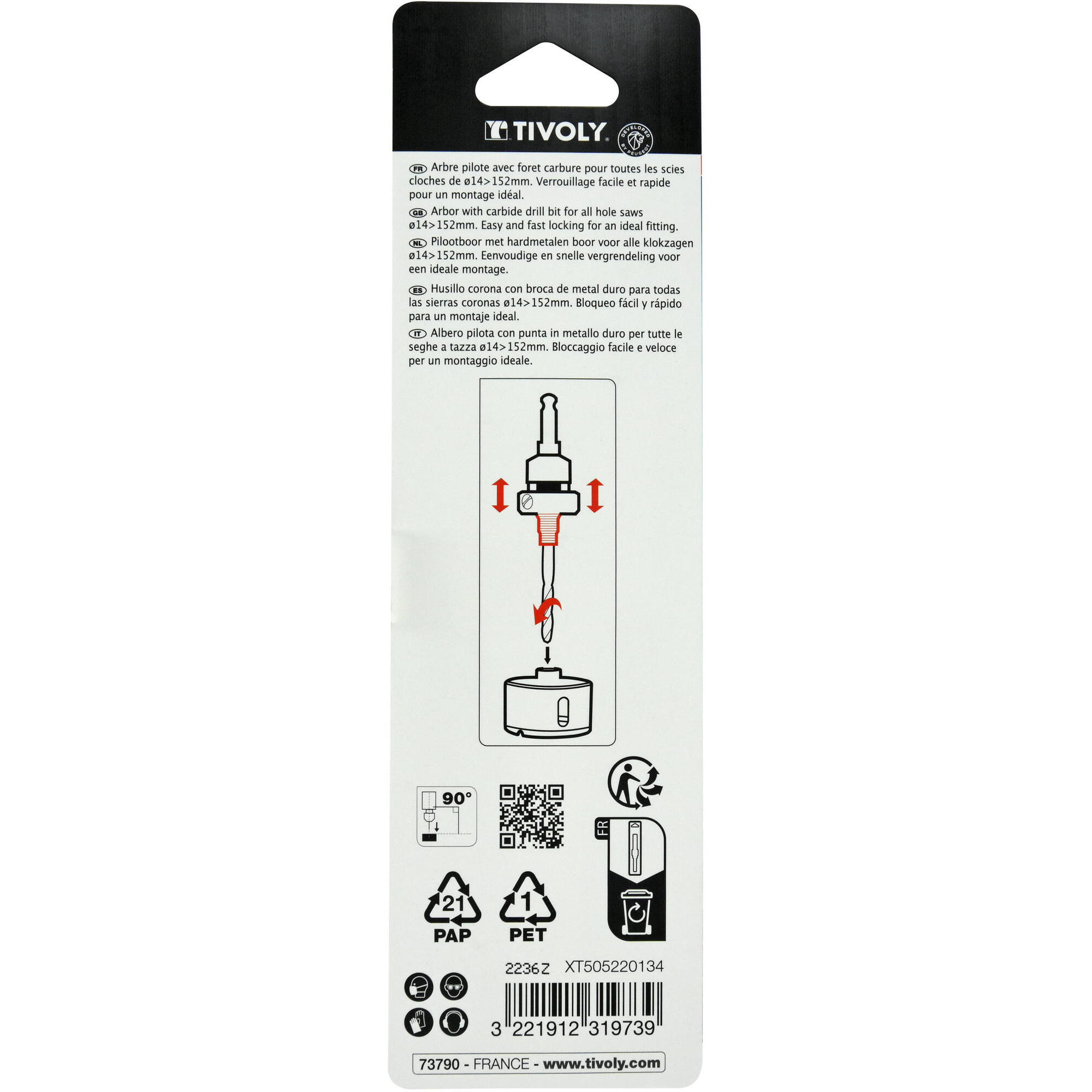 Husillo guía "Quick Click" con broca metal duro