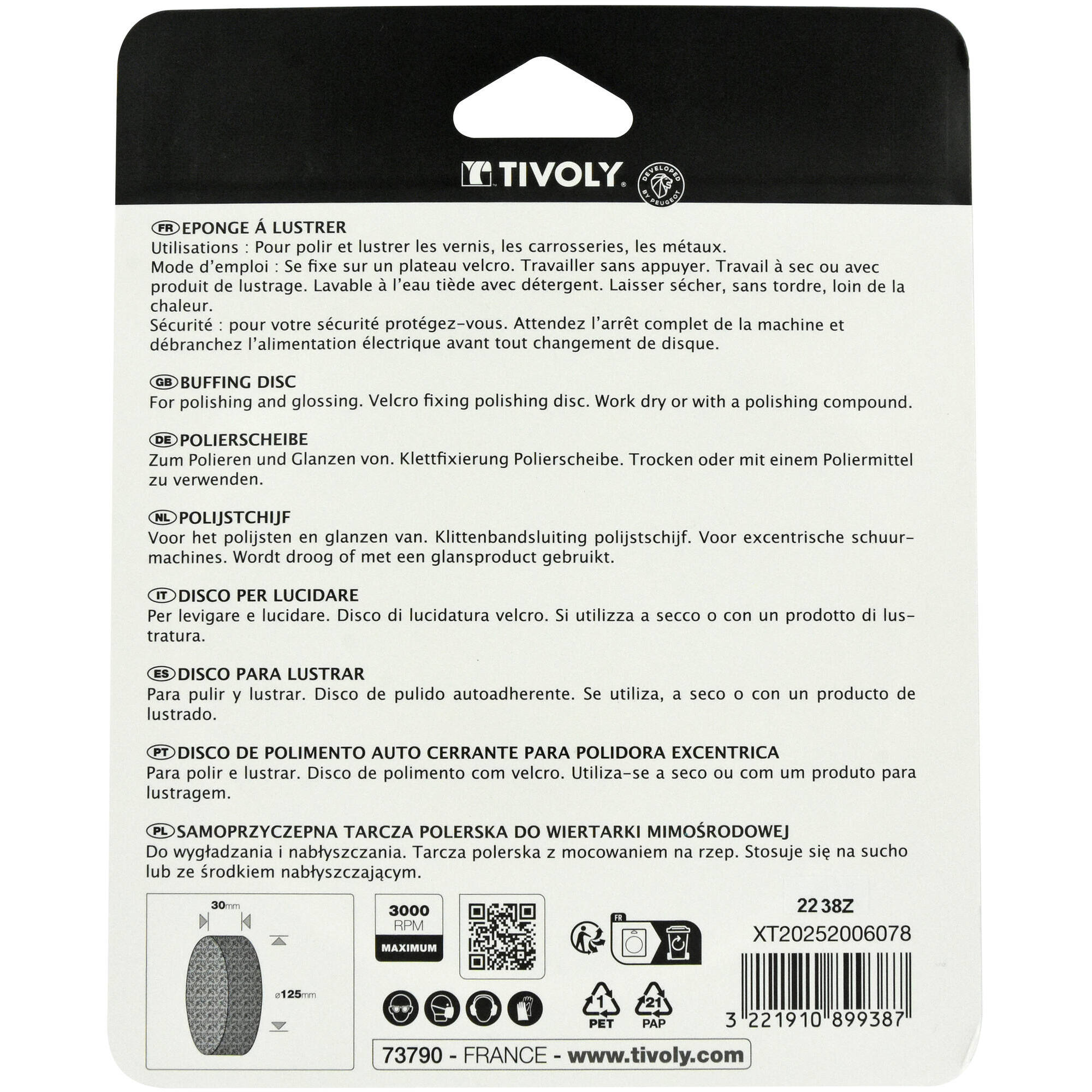 Esponja de Pulido con velcro Ø125