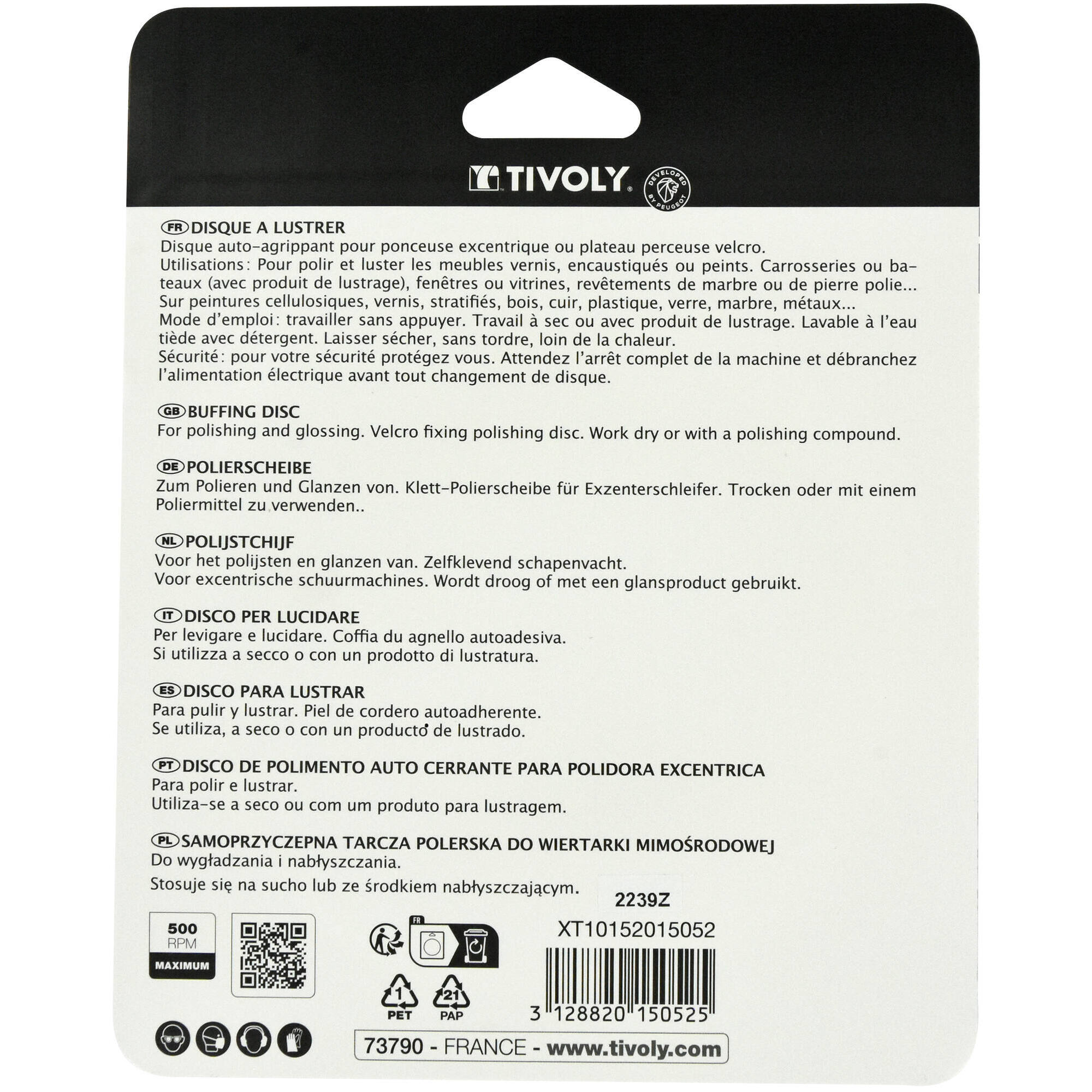 Disco algodón para pulir | Auto-adherente Ø125mm