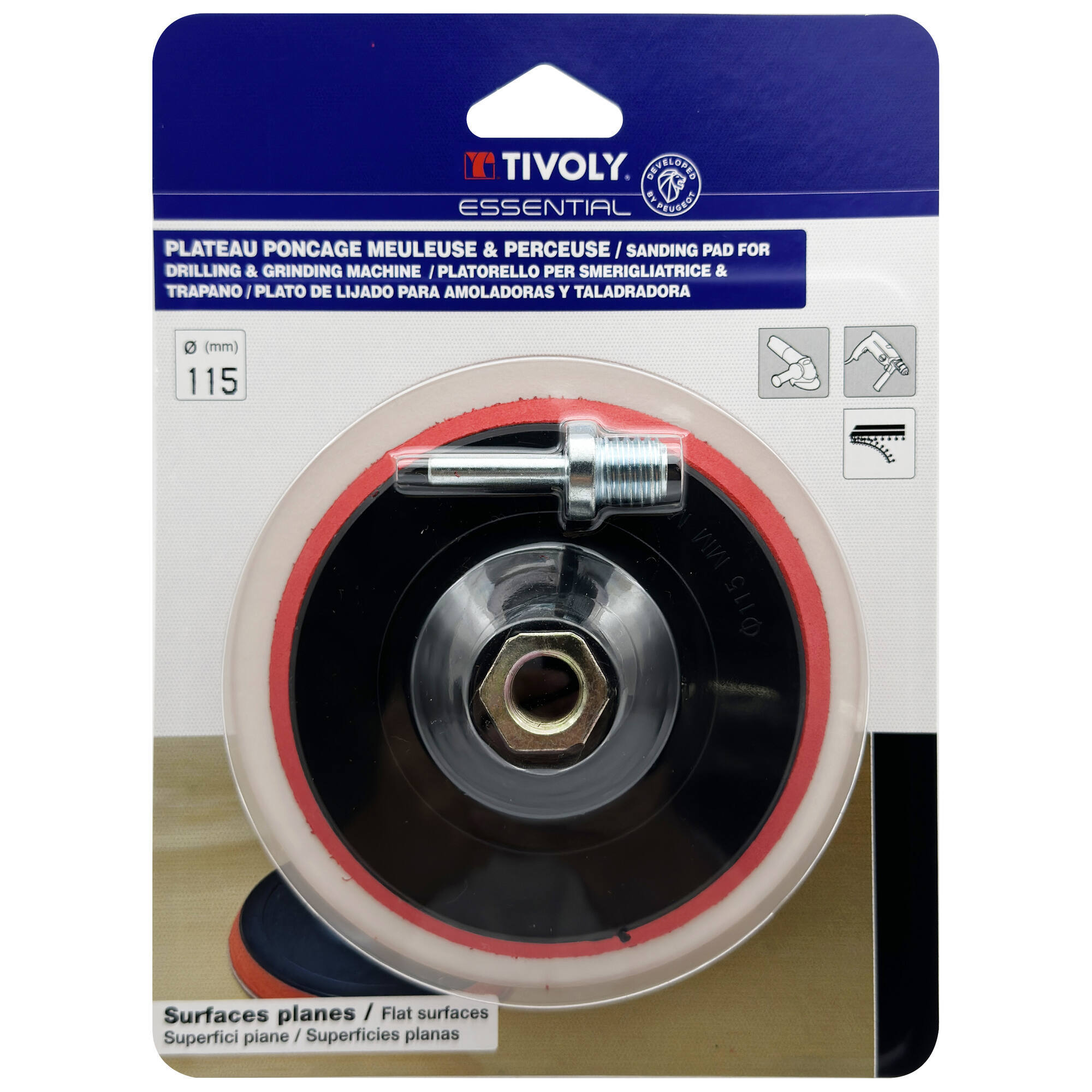 Plato de lijado autoadhesivo -mixto: amoladora y taladro Ø 115 mm