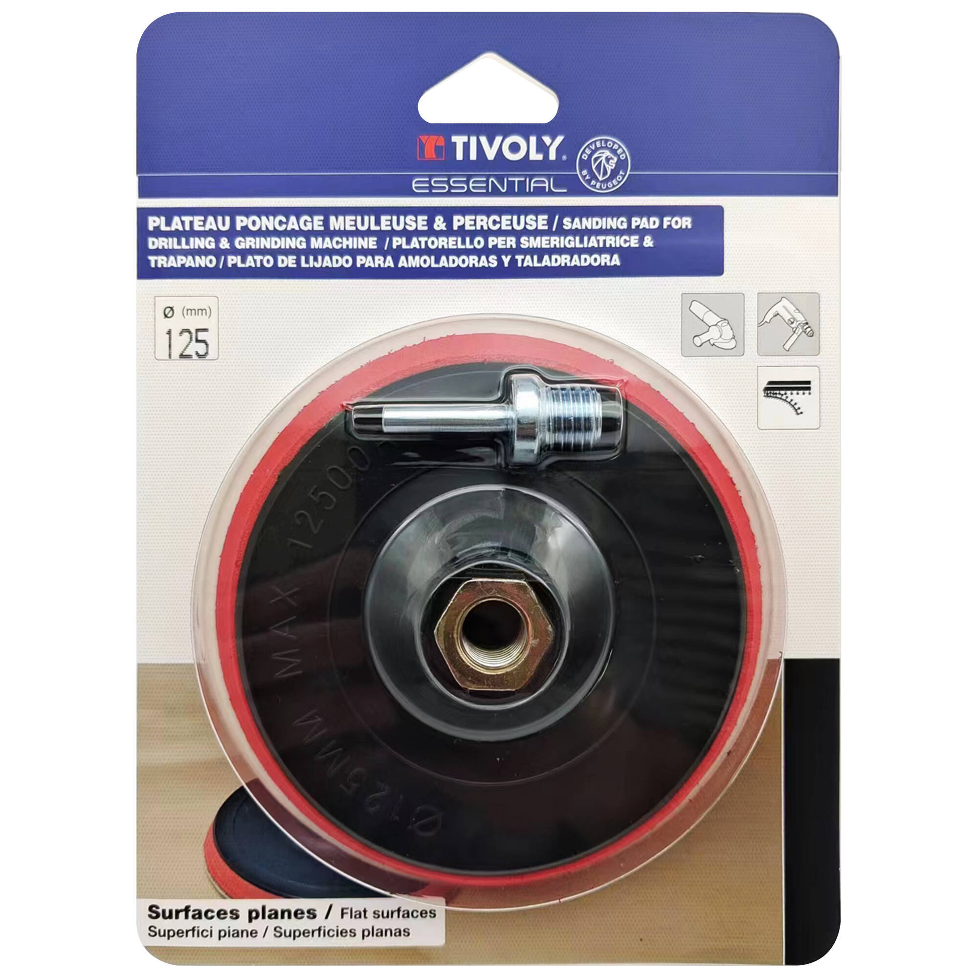 Plato de lijado autoadhesivo -mixto: amoladora y taladro Ø 125 mm