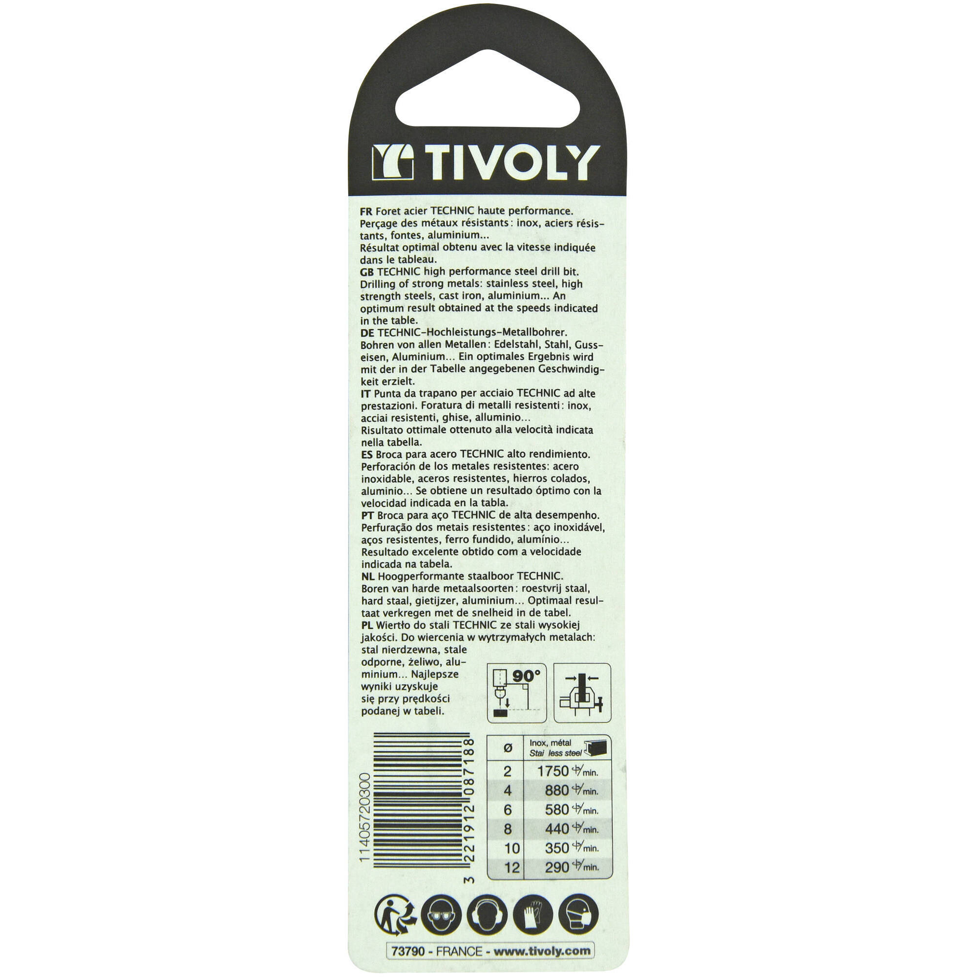 Ø: 3 / L: 100 / Broca para metal HSS-E5 (cobalto 5 %) -Serie larga -Afilado SPLIT POINT (Blíster)