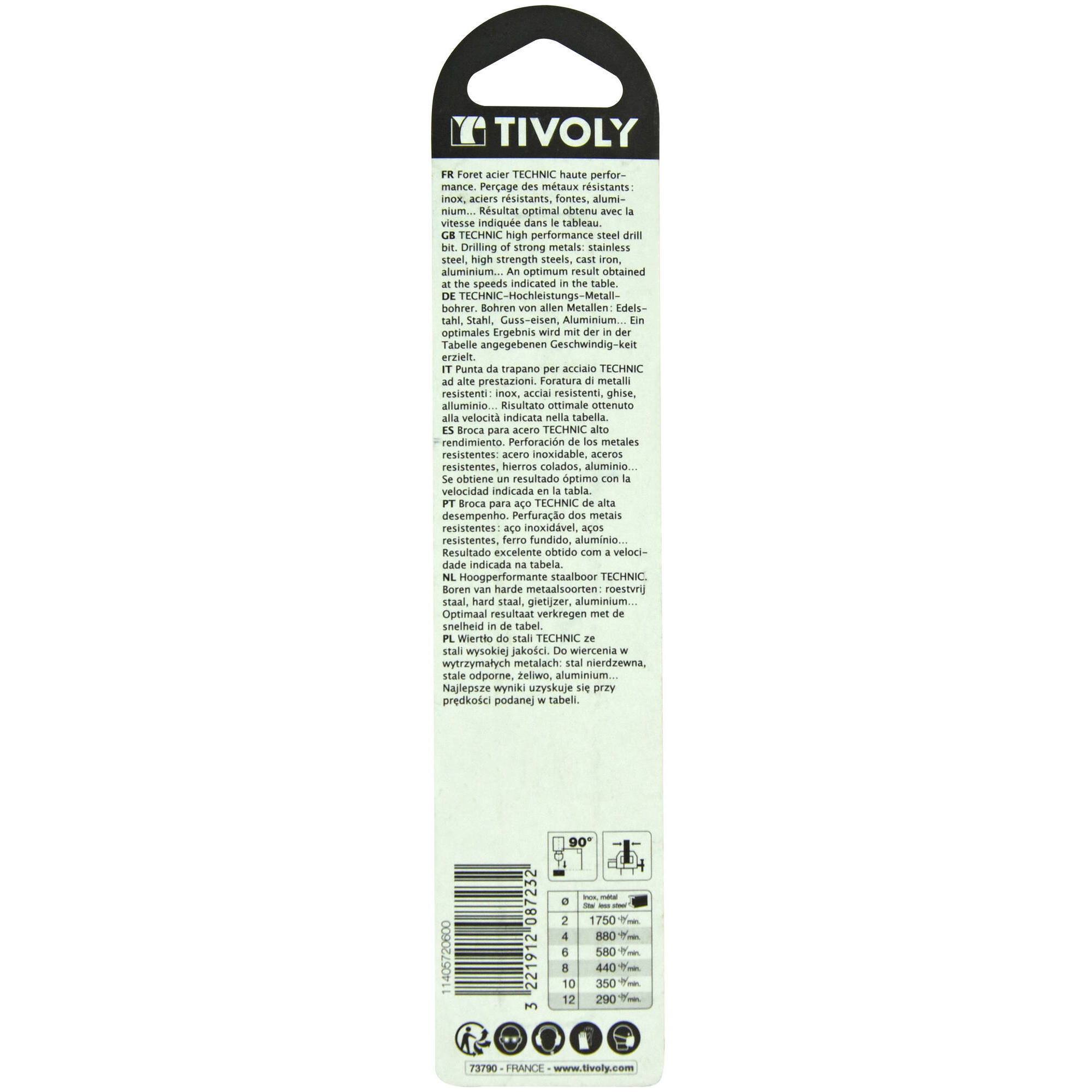 Ø: 6 / L: 139 / Broca para metal HSS-E5 (cobalto 5 %) -Serie larga -Afilado SPLIT POINT (Blíster)