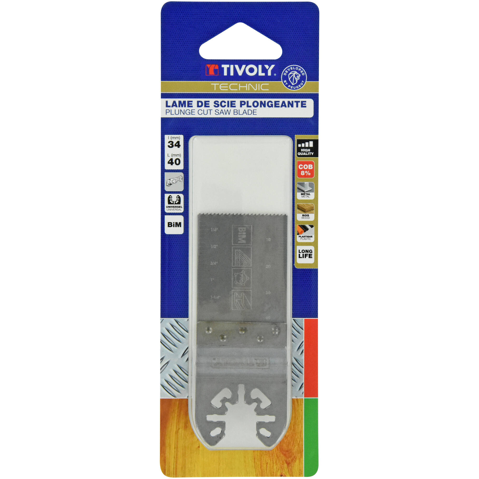 Cuchilla de inmersión bi-métal cobalto 8% - 34*40mm