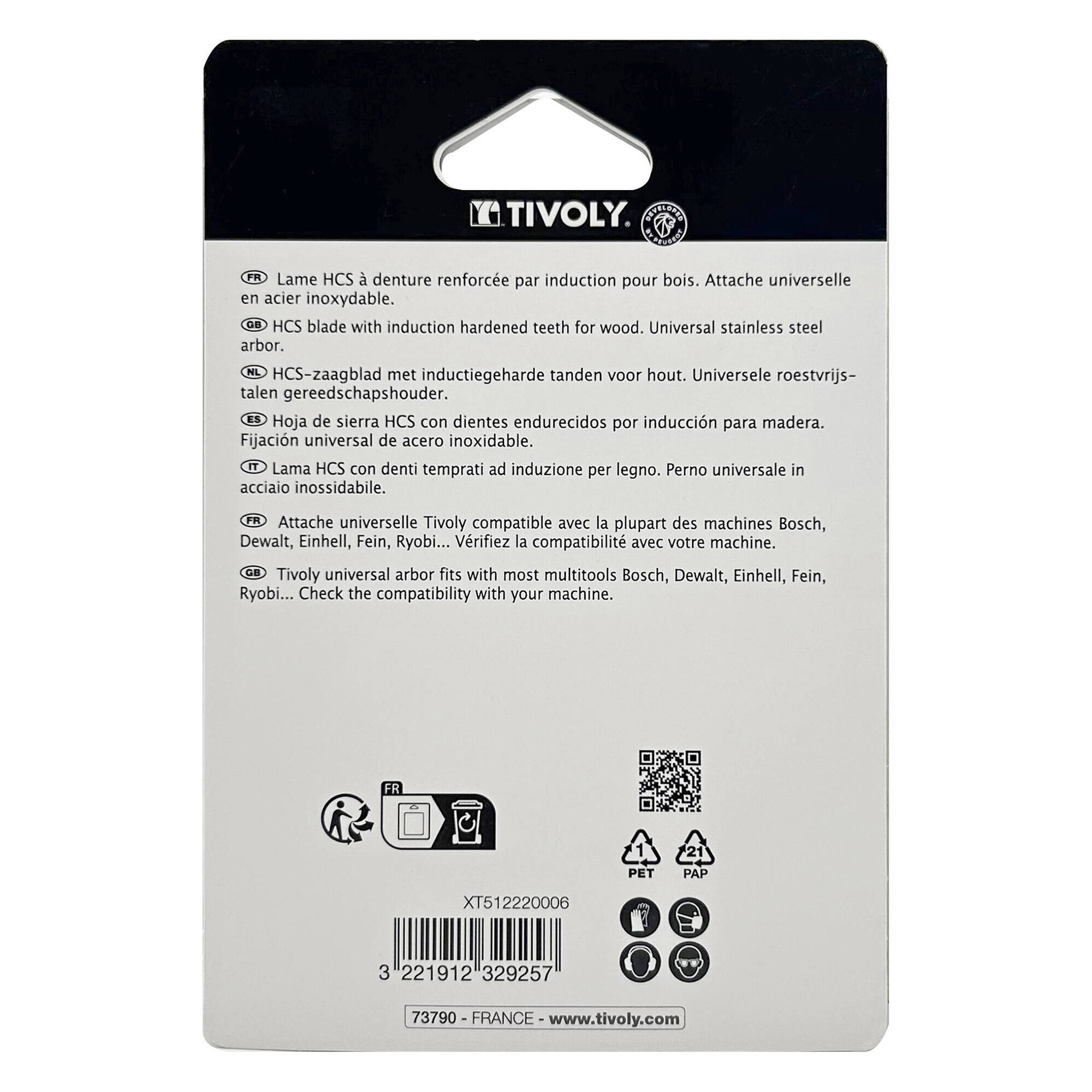 Cuchilla de inmersión HCS - 68*40mm - Dientes reforzados - Para cortes anchos