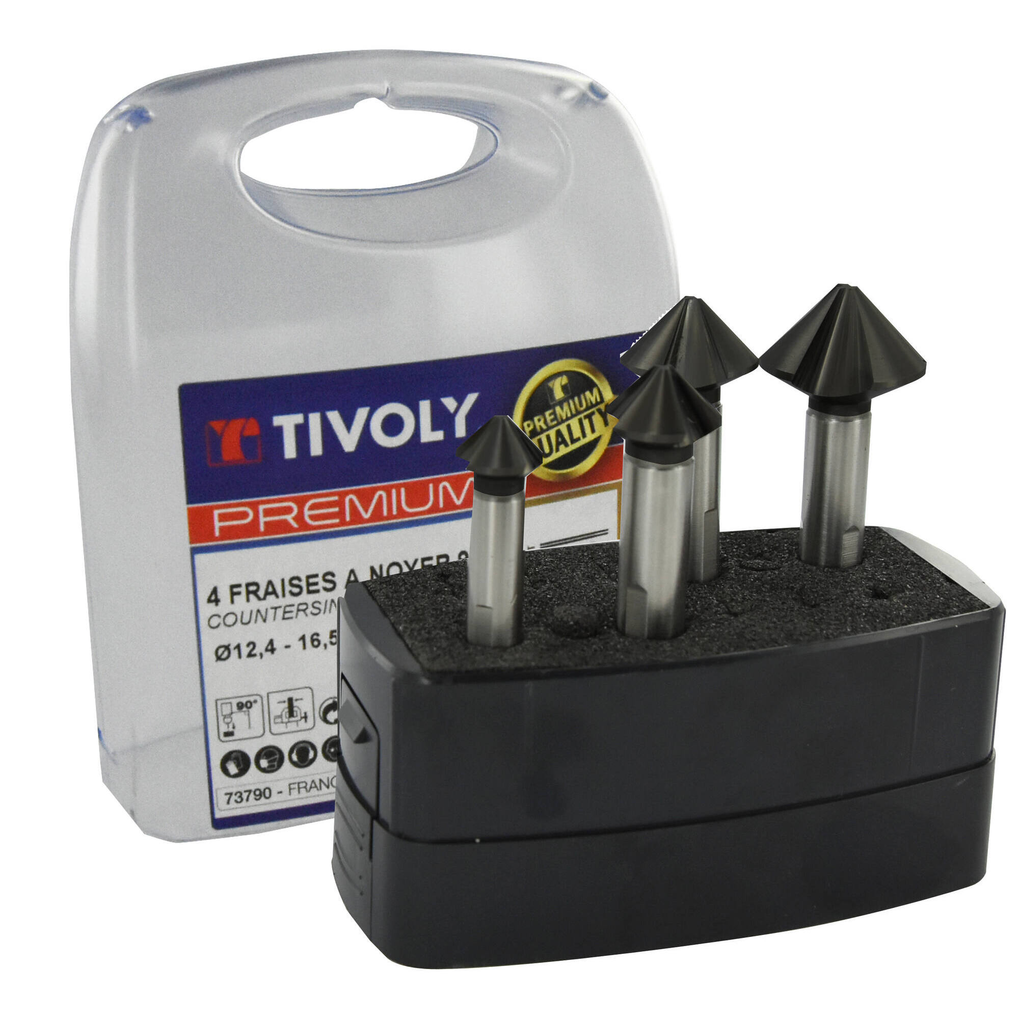 10366370002 - 4 avellanadores HSS-E5 (cobalt 5%) recubrimiento TiAlN -DIN335C - ASYPOINT -Ø 12,4 a 25mm