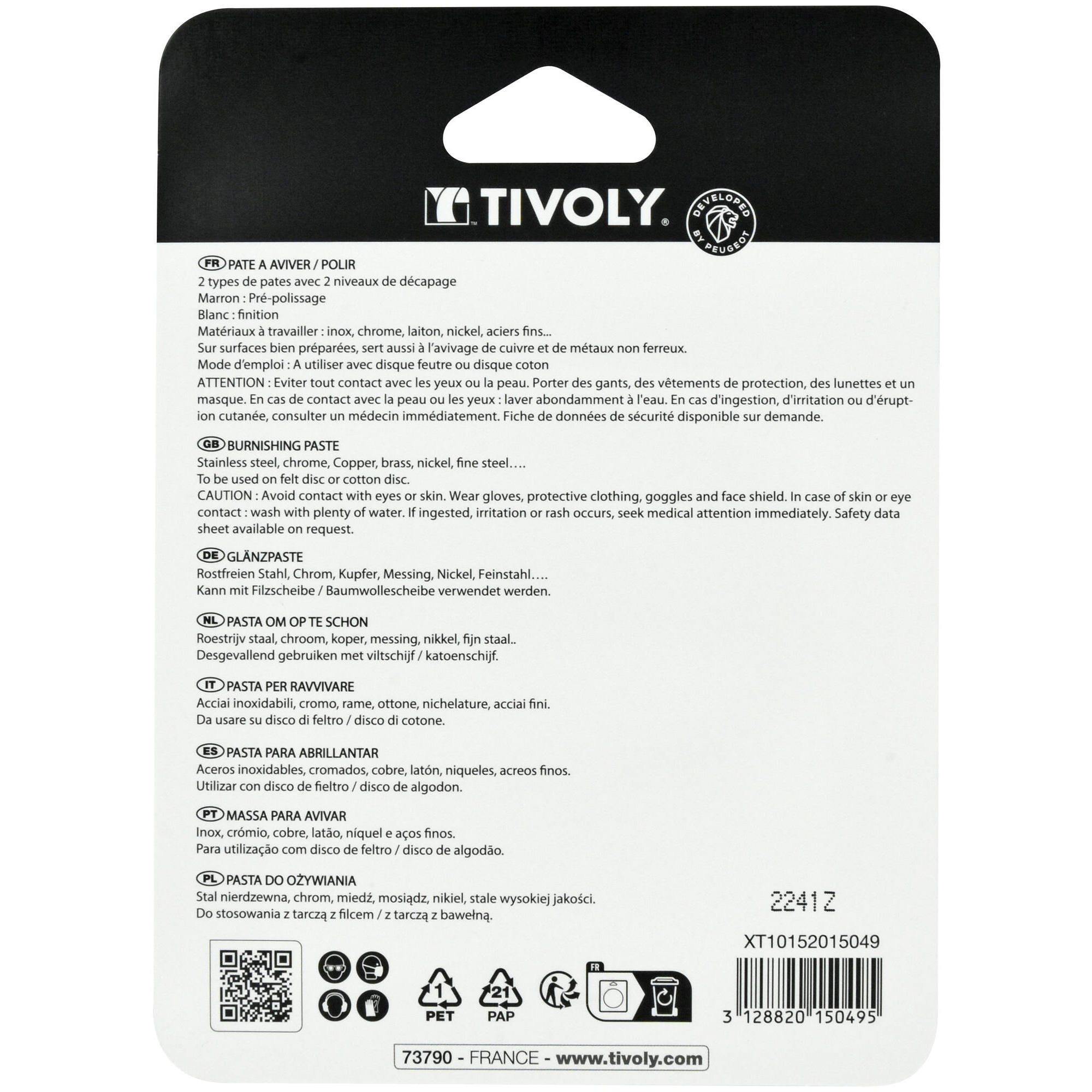 Pasta para abrillantar y pulir