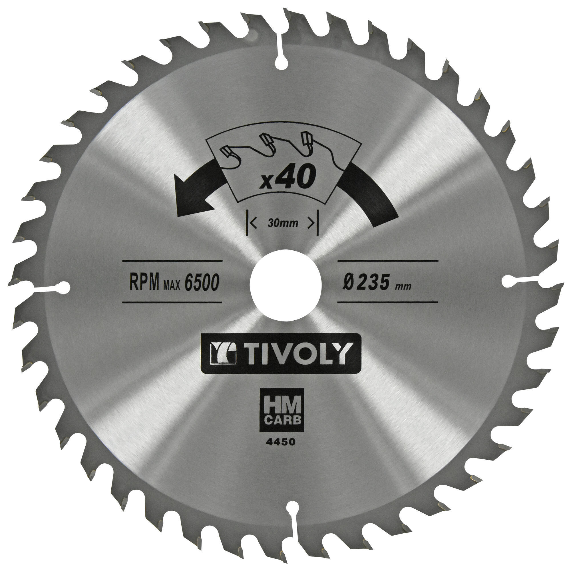 Ø: 235 x Ø2: 30 x Z: 40 / Hojas de sierra circular -Acabado -Para madera dura, estratificada y parqué -Uso en sierra portátil (Funda cartón)