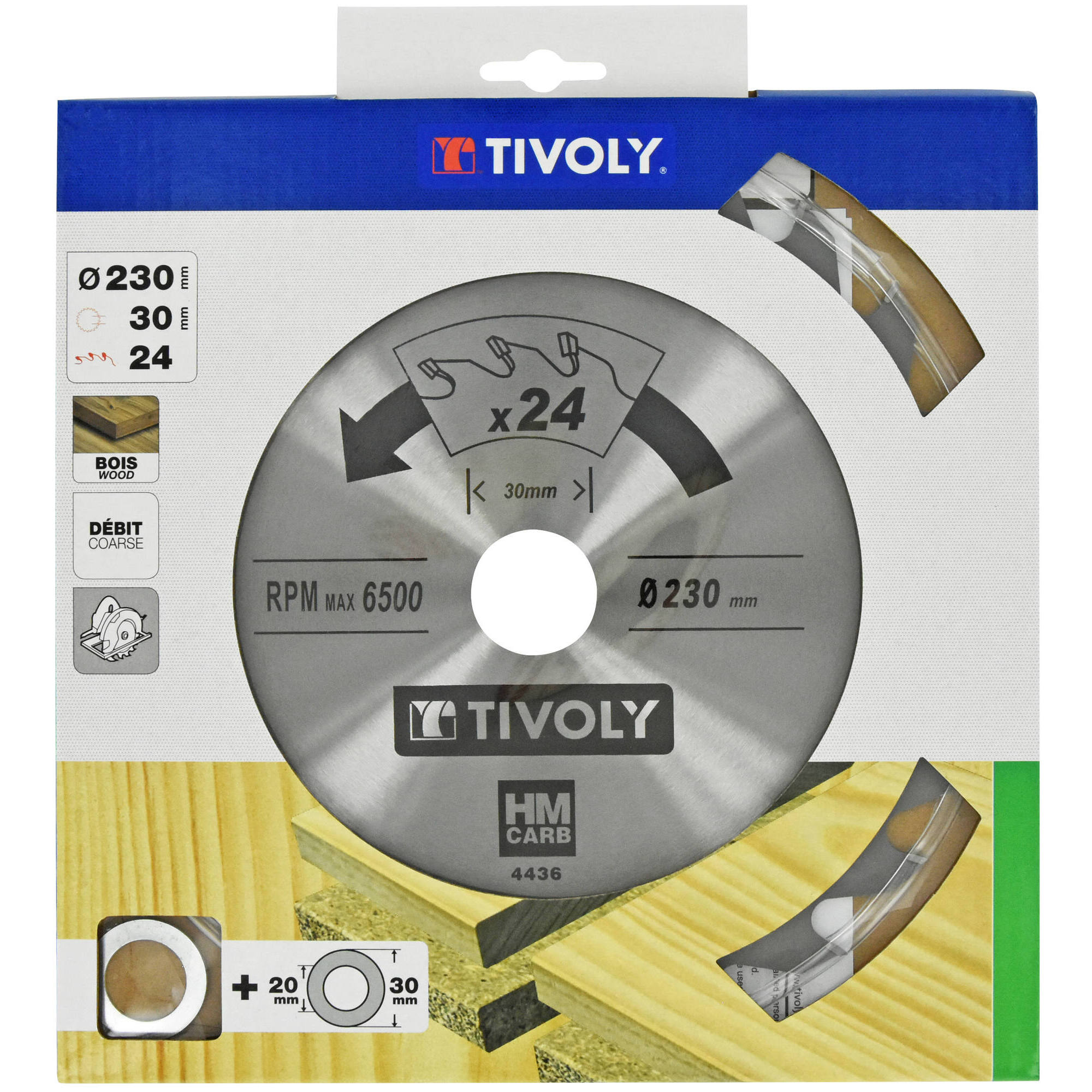 Ø: 230 x Ø2: 30 x Z: 24 / Hoja de sierra circular -Despiece -Para madera y yeso -Uso en sierra portátil (Funda cartón)