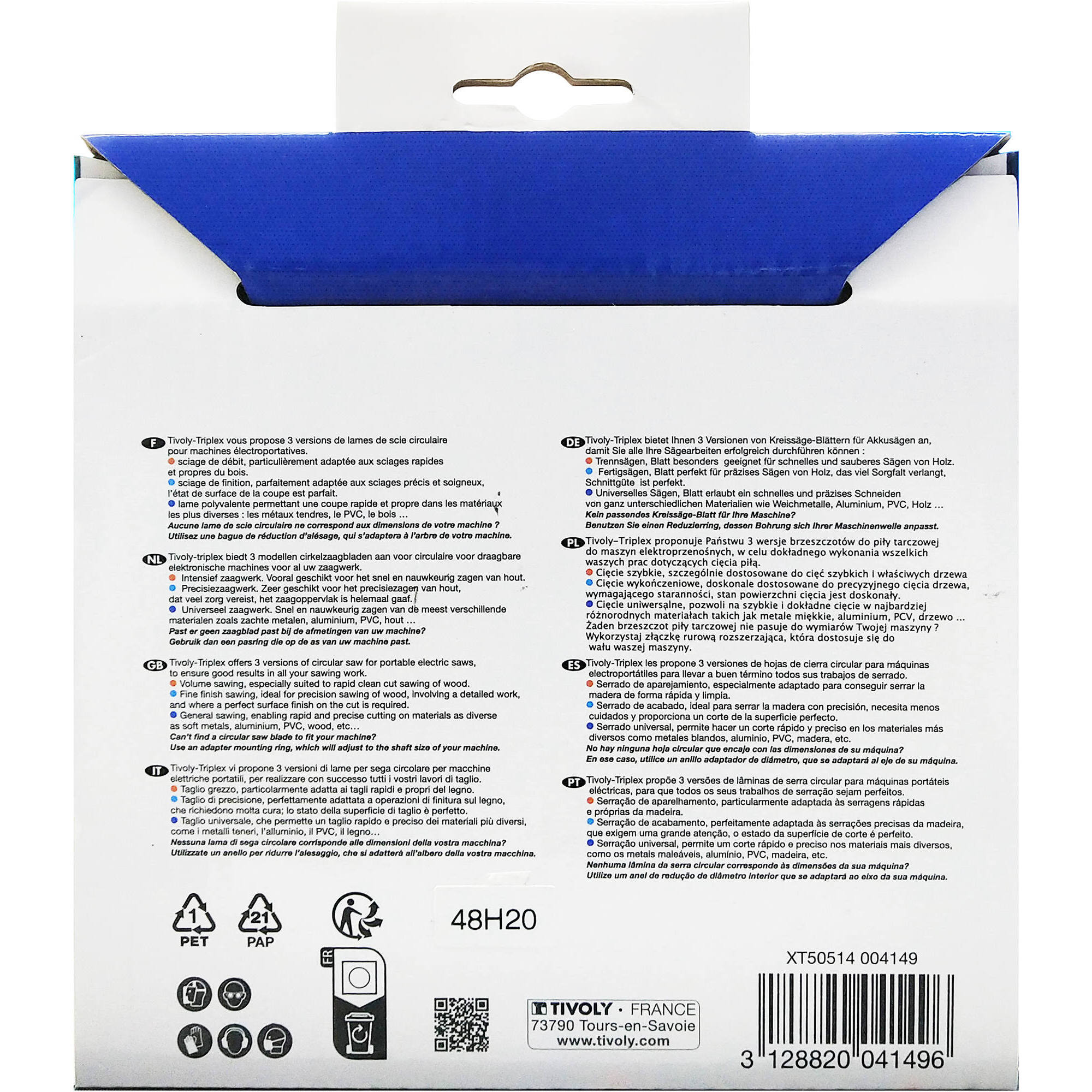 Ø: 150 x Ø2: 20 x Z: 30 / Hojas de sierra circular -Acabado -Para madera dura, estratificada y parqué -Uso en sierra portátil (Funda cartón)