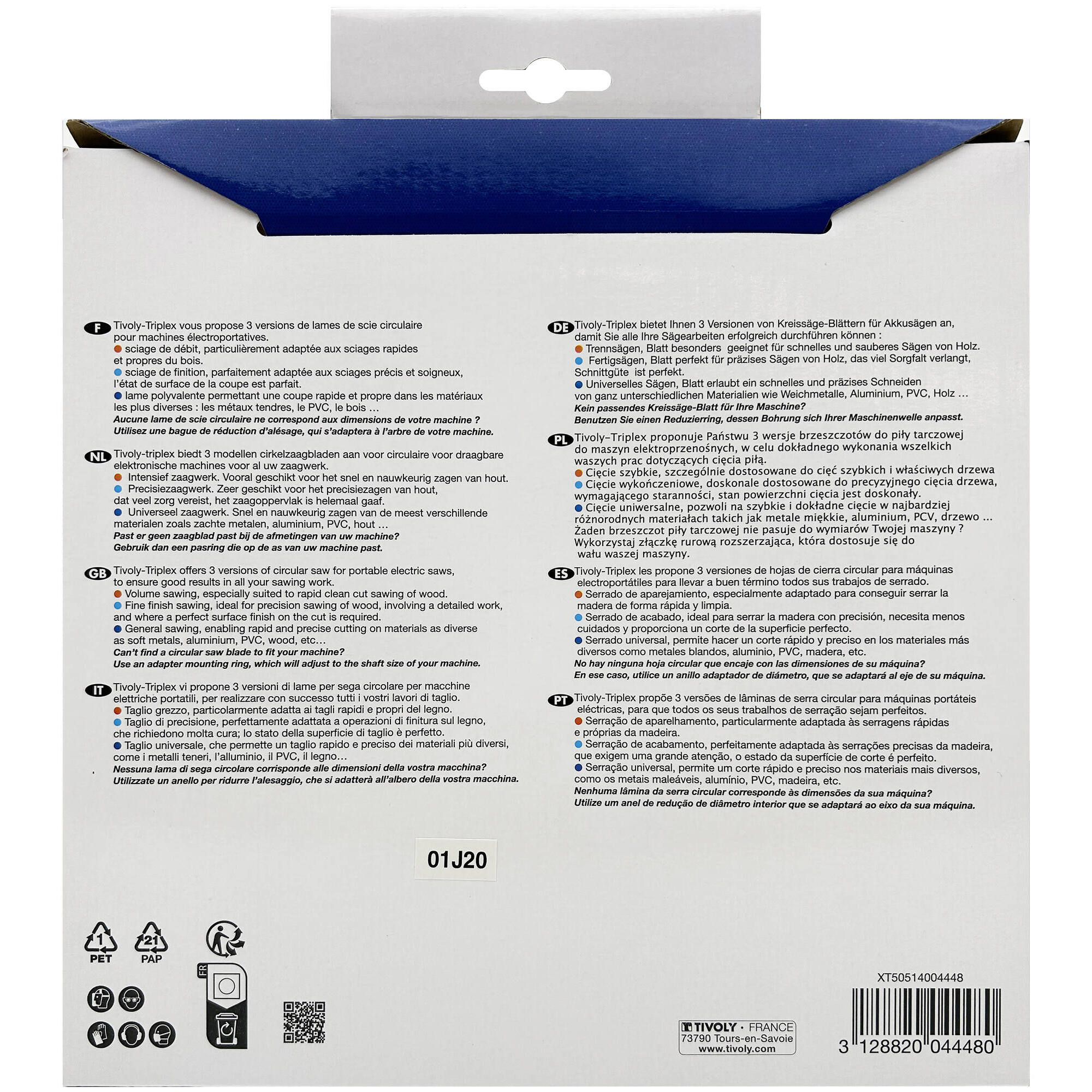 Ø: 230 x Ø2: 30 x Z: 40 / Hojas de sierra circular -Acabado -Para madera dura, estratificada y parqué -Uso en sierra portátil (Funda cartón)