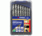 19 brocas para metal HSS Afilado Tivoly Smart Point Ø 1 a 10 mm