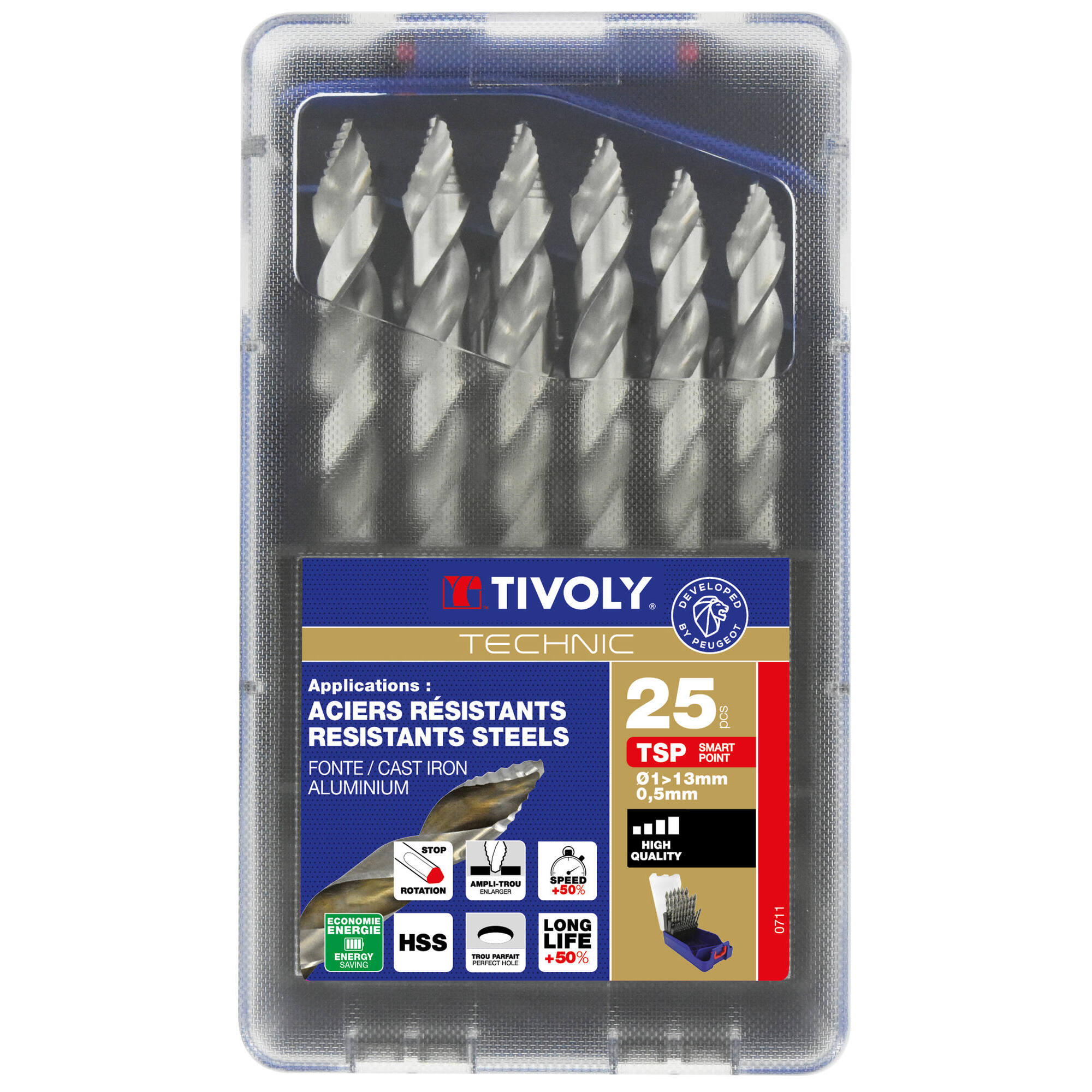 25 brocas para metal HSS Afilado Tivoly Smart Point Ø 1 a 13mm