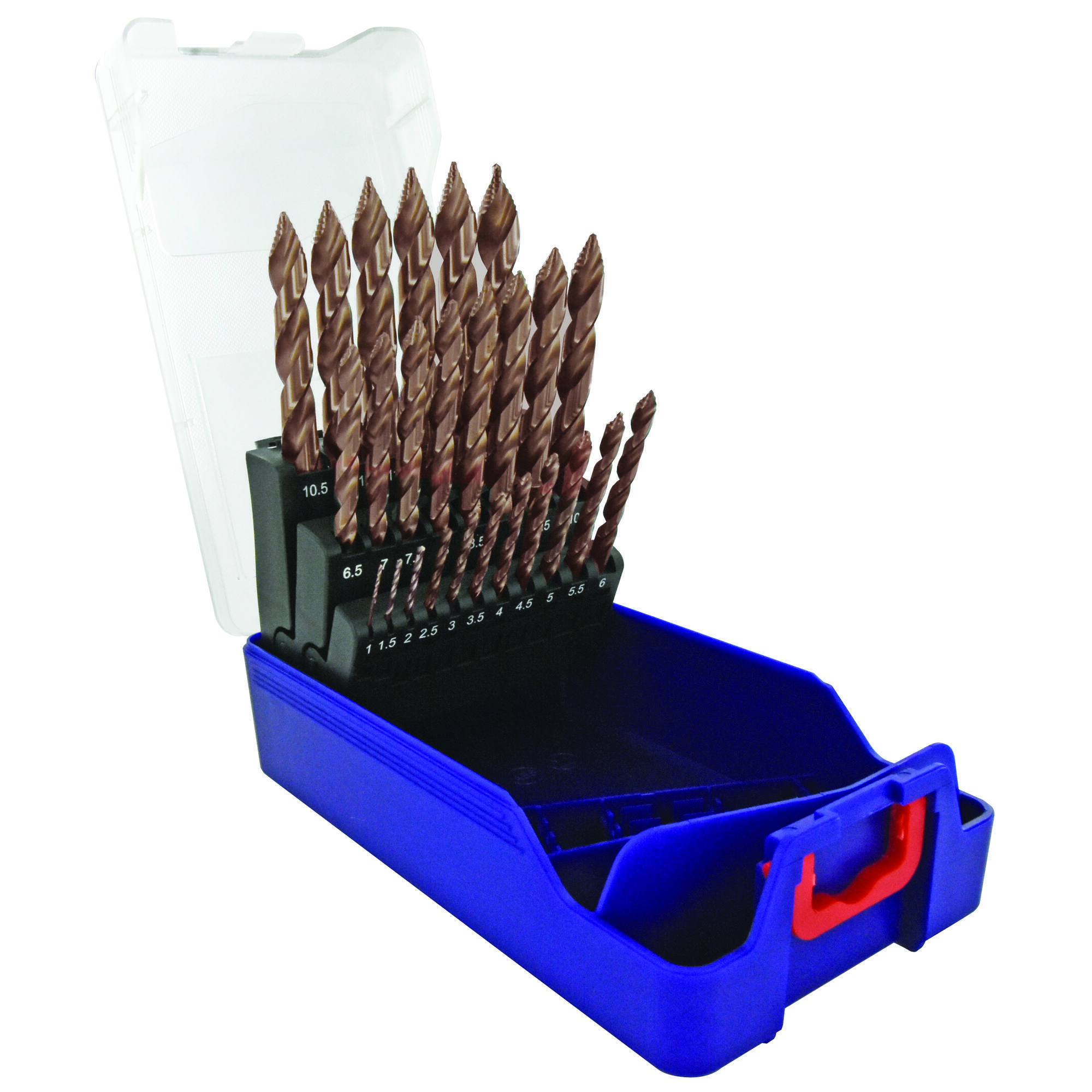 11457170017 - 25 brocas para metal HSS recubrimiento FUSIO Afilado Tivoly Smart Point Ø 1 a 13mm