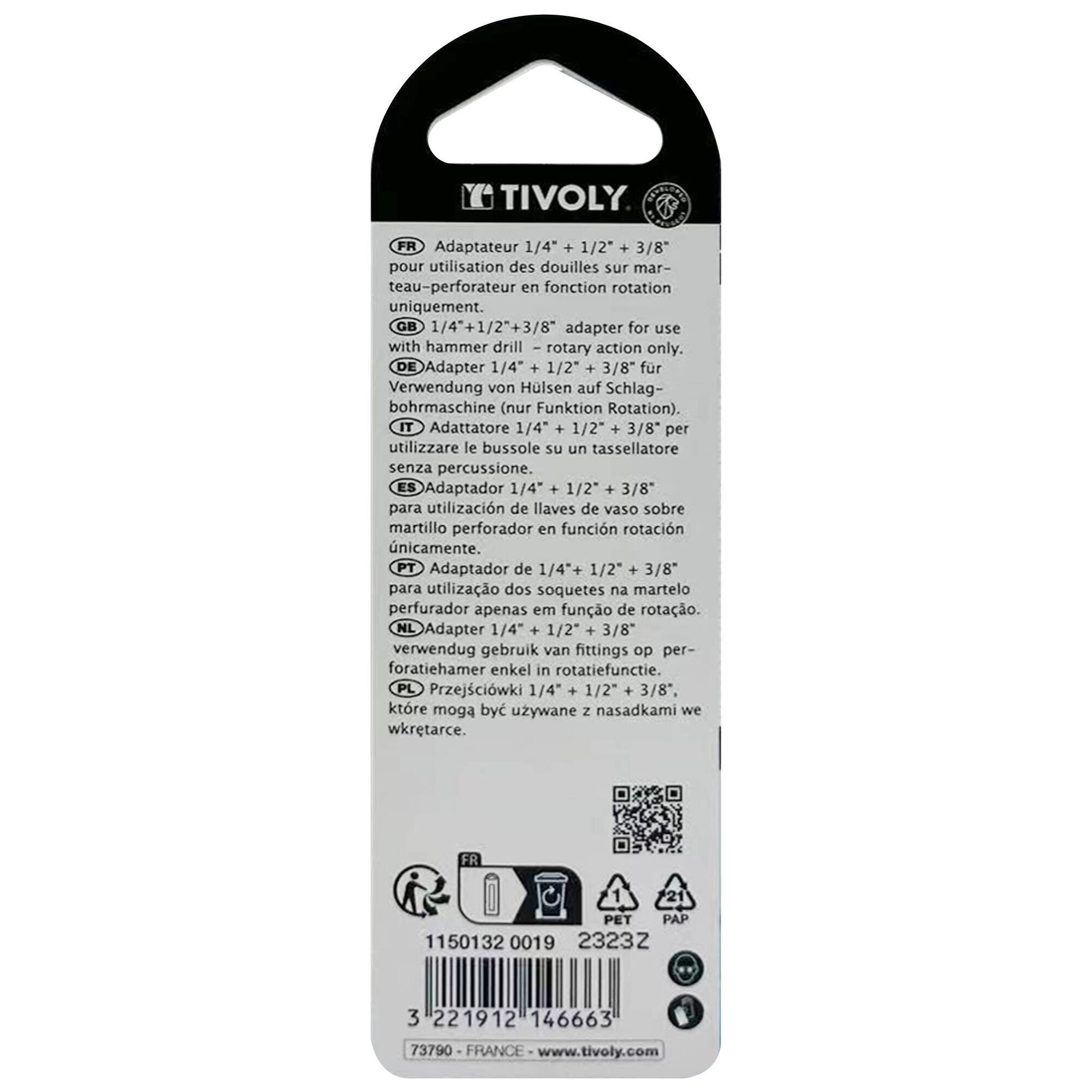 3 adaptadores de vasos SDS L. 65- 72 mm