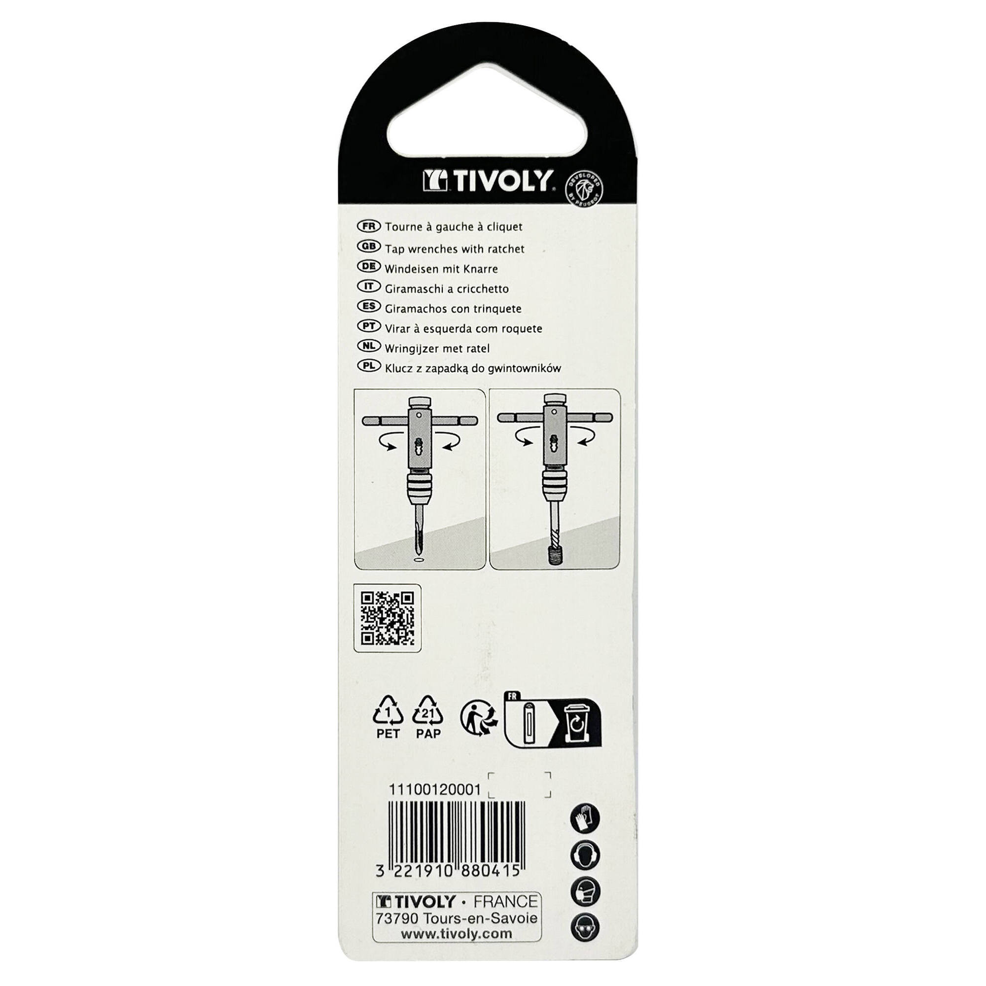 Giramachos con carraca M3 a M10 Ø 2,5 a 5,5 mm