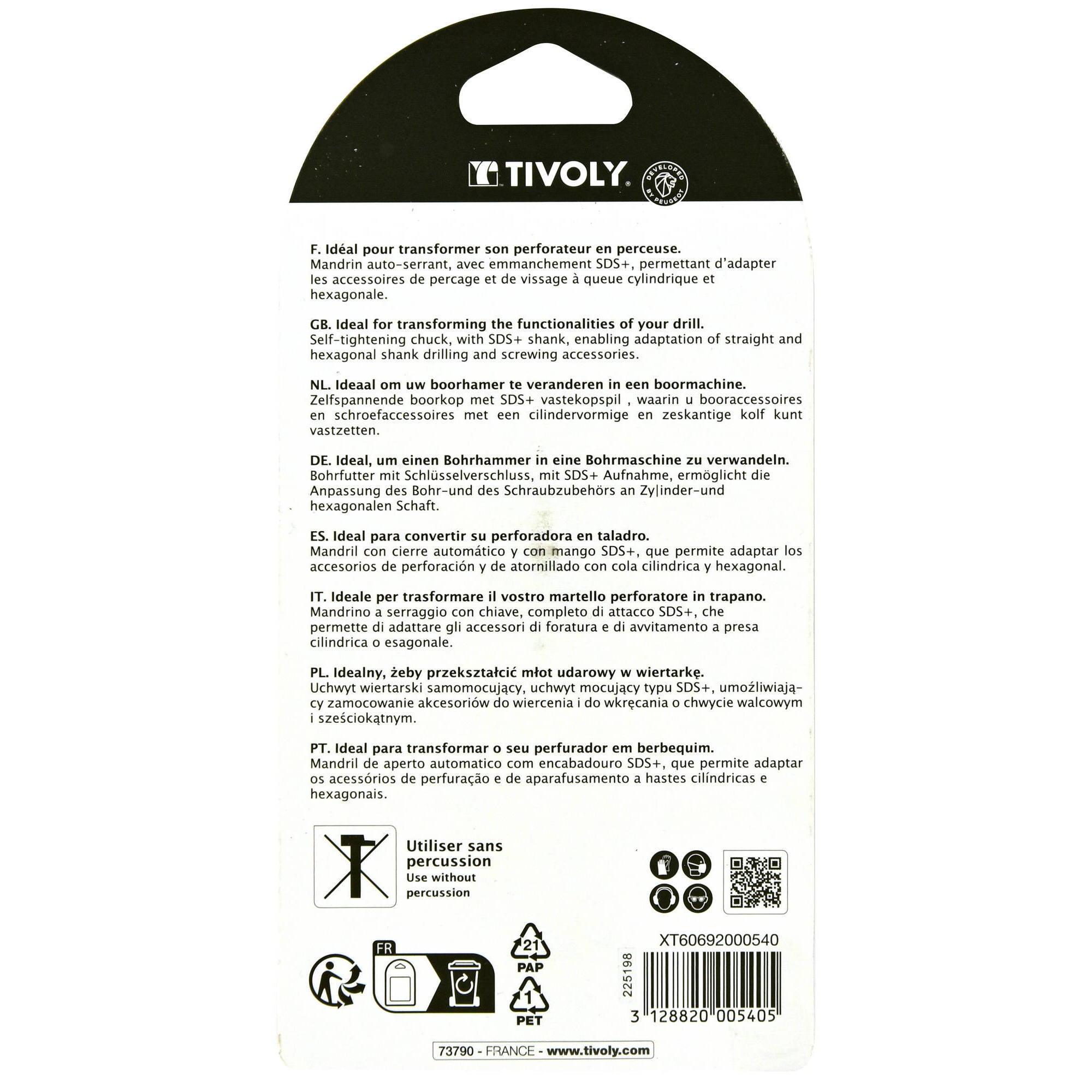 Portabrocas de apriete automático SDS+ Ø 2 a 13 mm