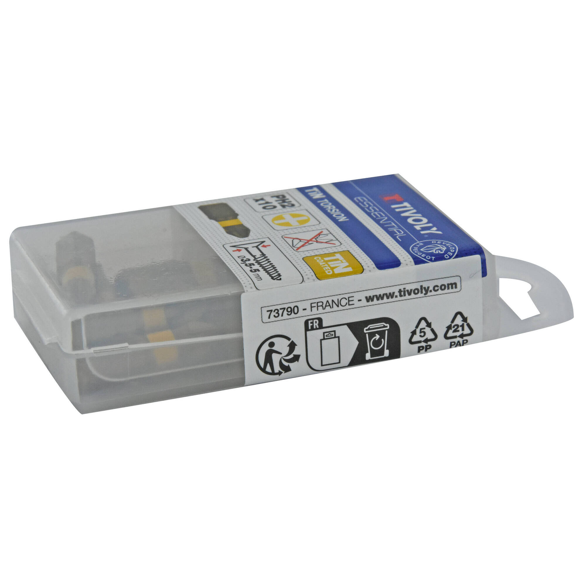 Punta de atornillar -Torsión TiN -Para tornillo Phillips (Caja colgante) N°: N2 / L: 25