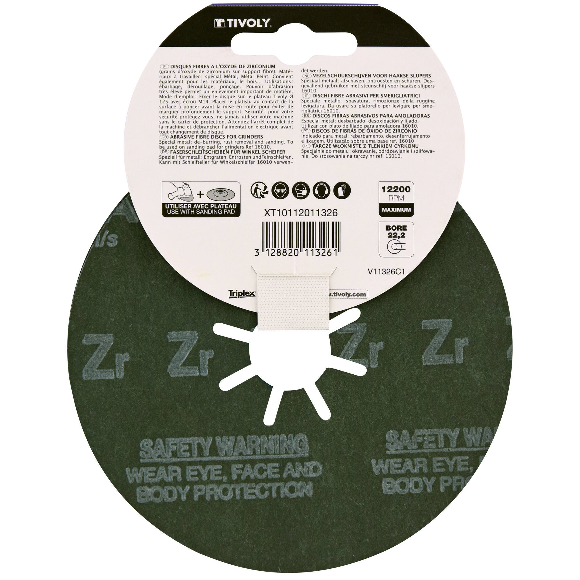 Disco FIBRA DE CIRCONIO (Cartoncillo colgante) / Dim Ø125 / Gr : 24