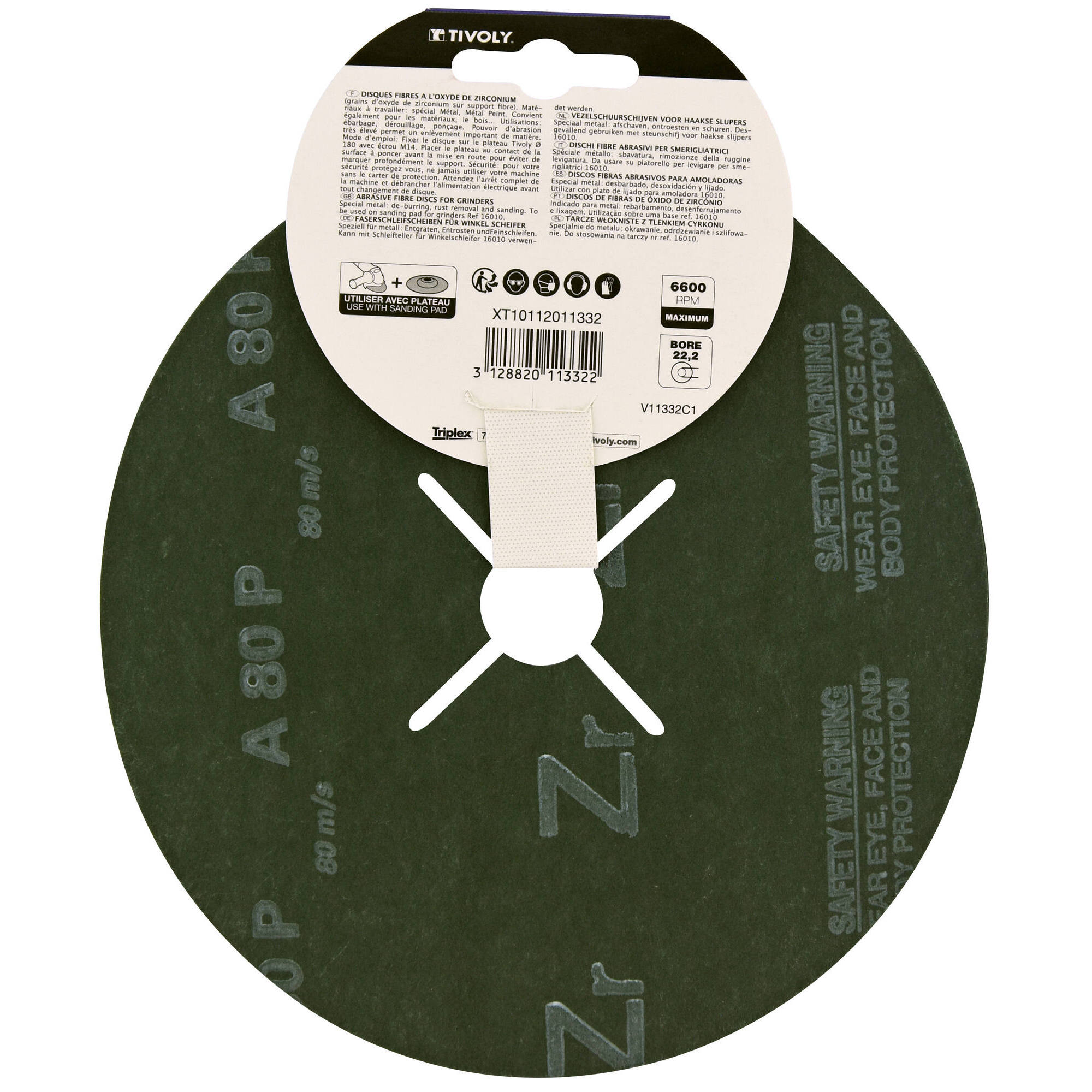 Disco FIBRA DE CIRCONIO (Cartoncillo colgante) / Dim Ø180 / Gr : 24