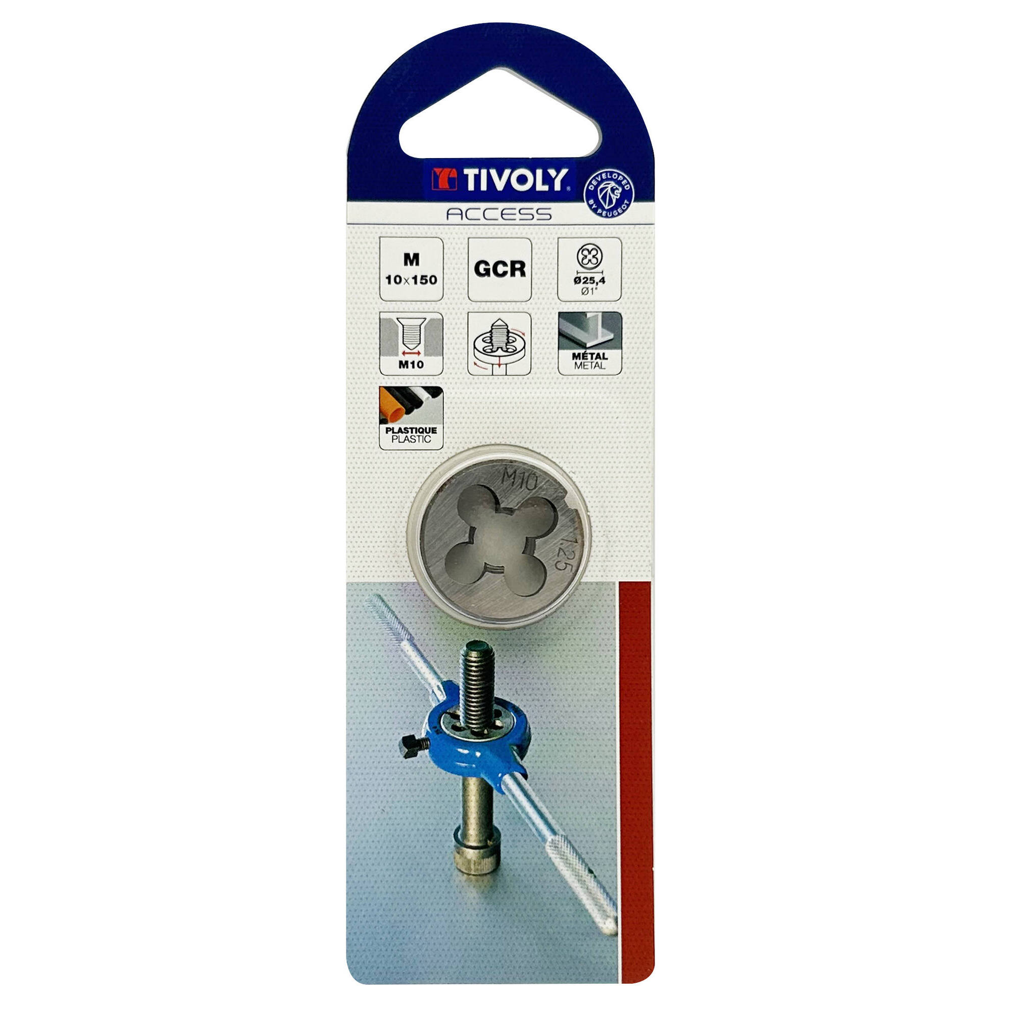 Cojinetes de roscar acero cromado (rosca 25,4) Métrica (Blíster) / Ø: M6 / P:100 / Cage: 25.4